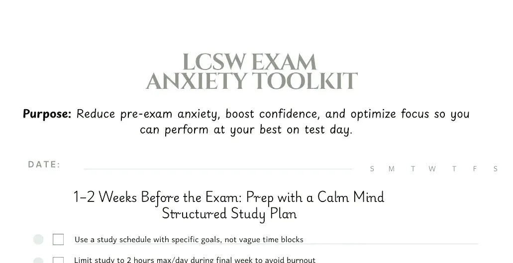 LCSW Exam Anxiety Toolkit
