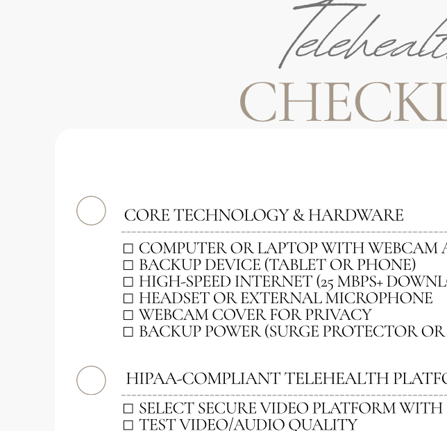 Telehealth Checklist