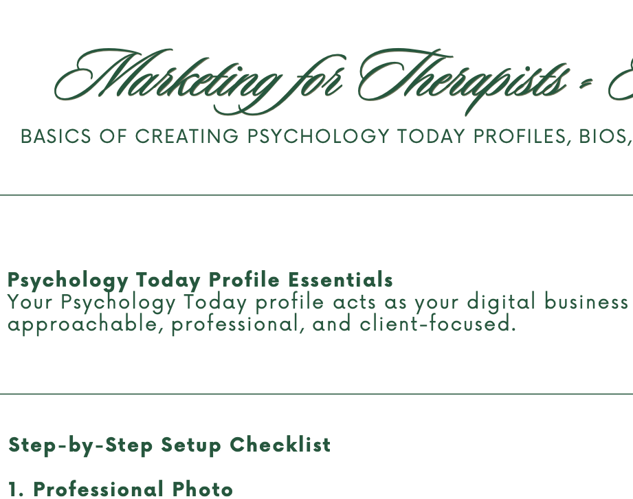 Mini Guide Marketing for Therapists