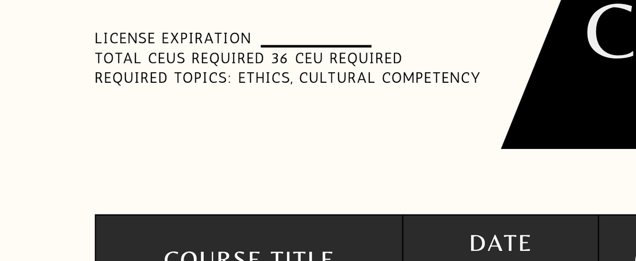 Continuing Education Tracker