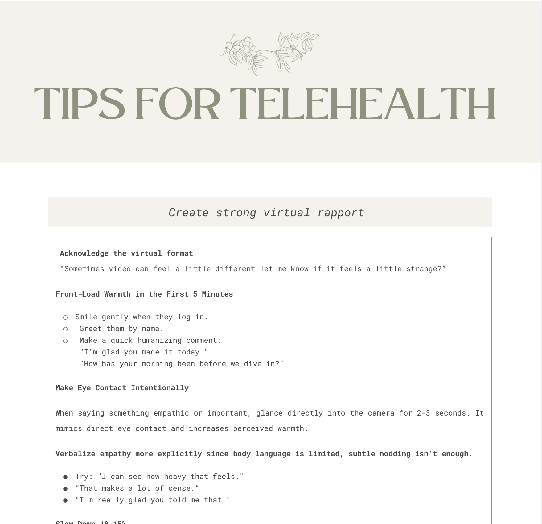 Tips for Telehealth