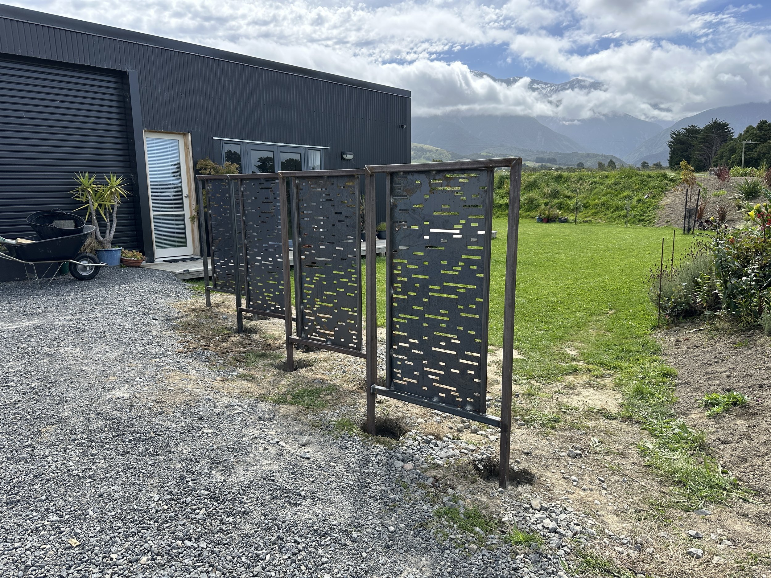 Architectural Perforated Corten Privacy Screen