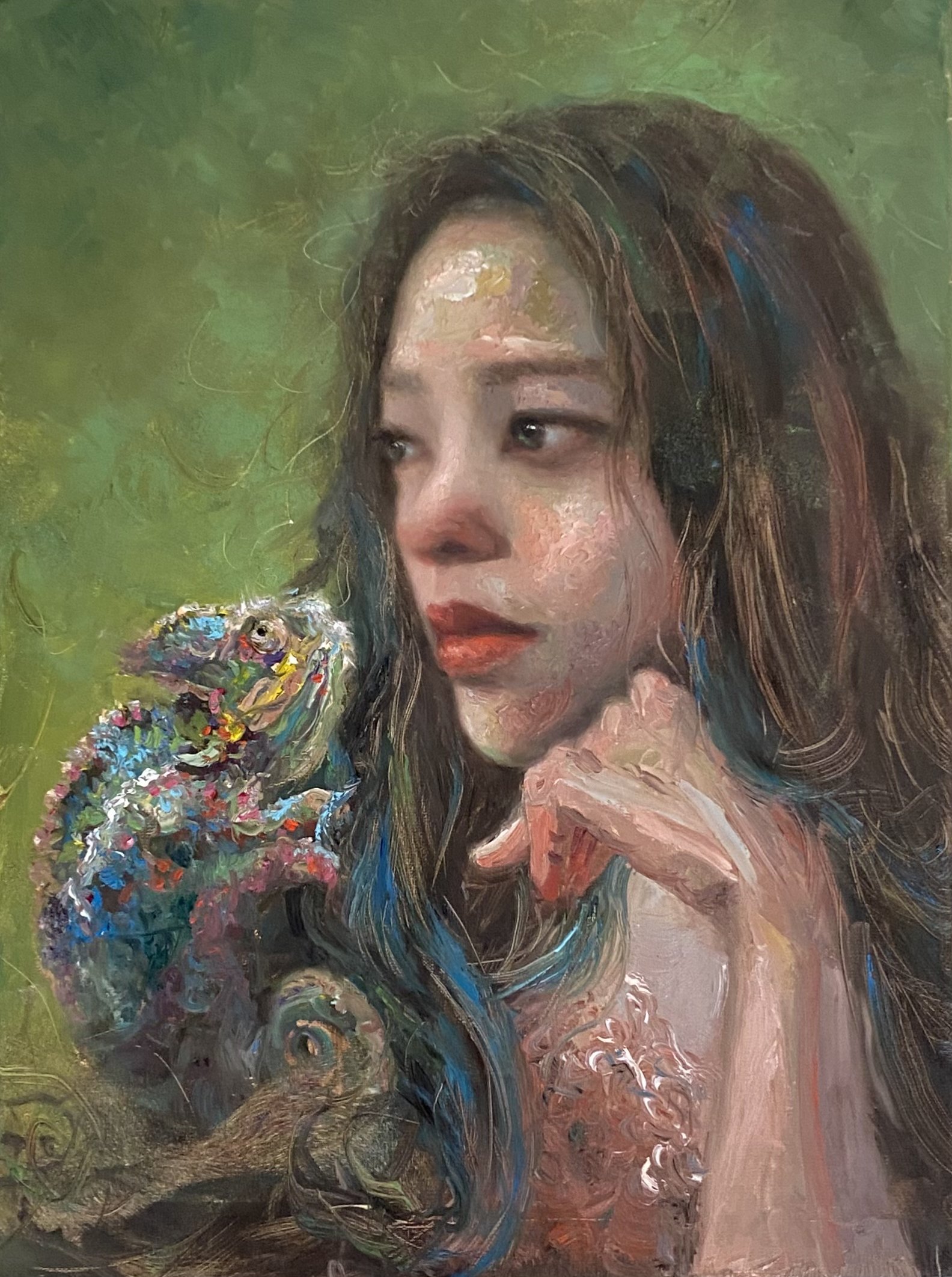 Girl and her Chameleon