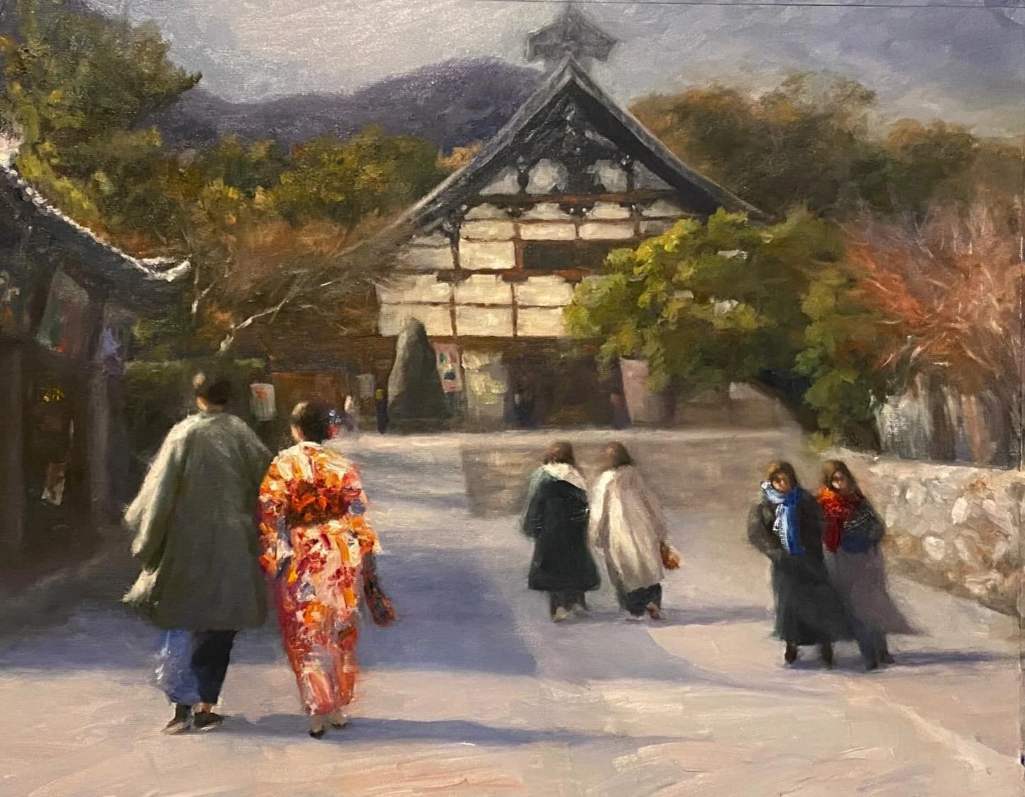 Wandering around Kyoto streets 
Oil on canvas 16&rdquo;x20&rdquo;
#art #travelandsketch #citysketch #landscapepainting #travelaroundtheworld #oilpainting #artistsoninstagram #streetsketch #dailypainting #fineart #artwork #history #culture #japan #peo