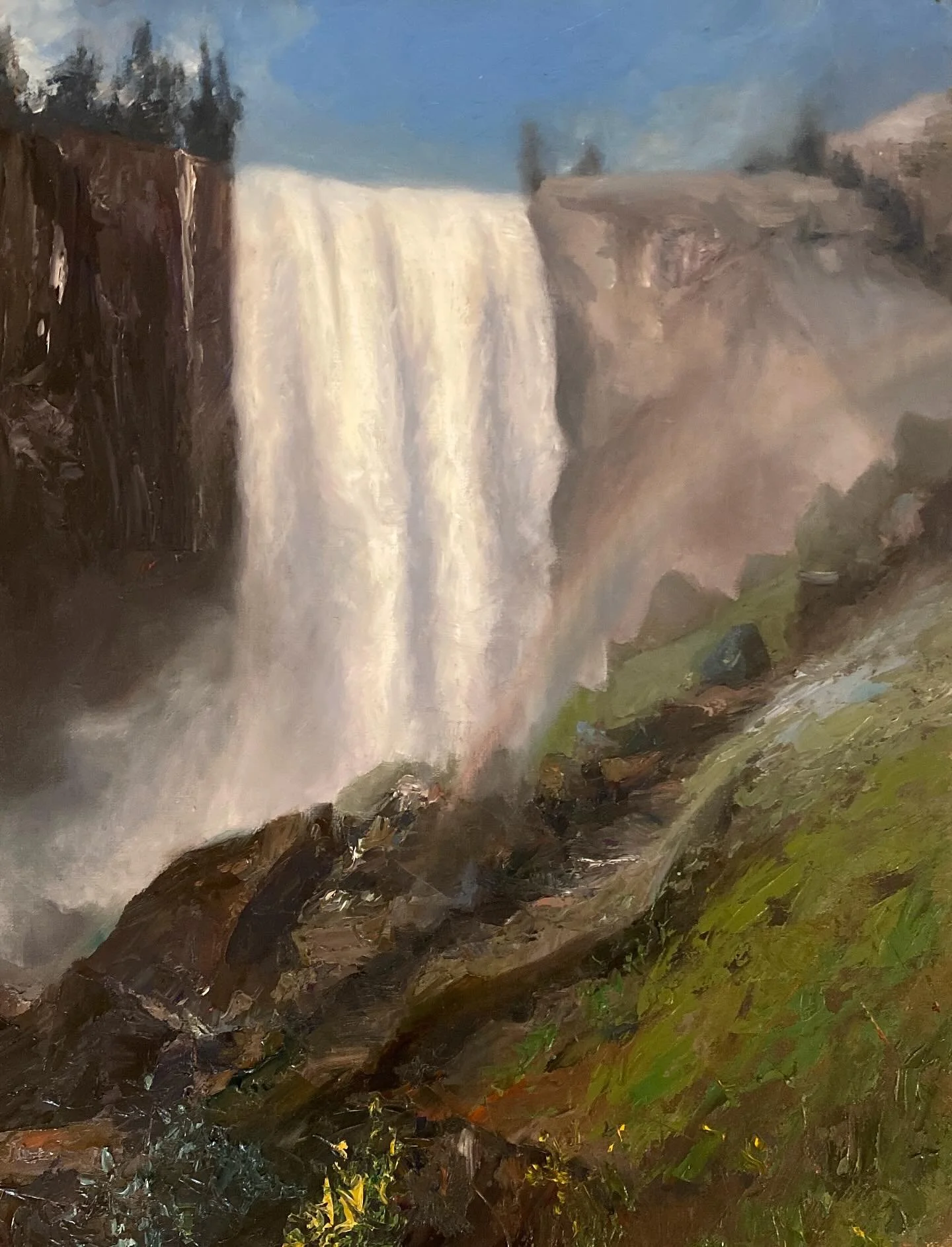 Hiking Mist Trail, Yosemite National Park 
Oil on canvas 11&rdquo;x14&rdquo;
#landscapepaintings #art #painting #art #artwork #fineart #paintingknifeart #paintingknife #palateknifepainting  #oilpainting #artistsoninstagram #paintingfromlife #mountain