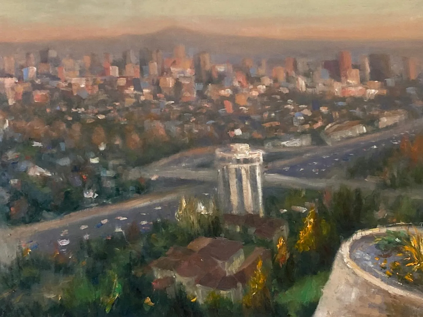 Overlook Los Angeles from Getty 
Oil &ldquo;on canvas 14&rdquo;x18&rdquo;
#art #travelandsketch #citysketch #landscapepainting #travelaroundtheworld #oilpainting #artistsoninstagram #streetsketch #dailypainting #fineart #artwork #history #culture #pe