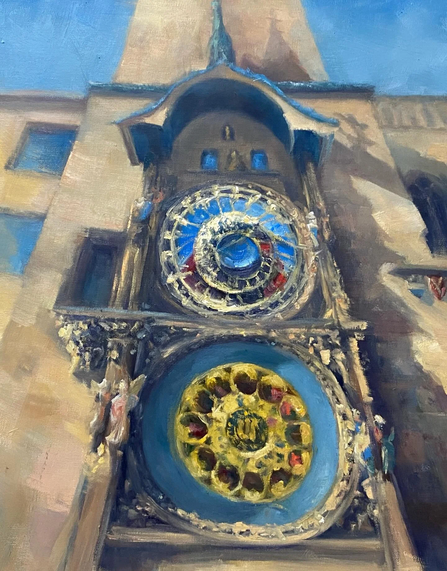 Time Paused at the Prague Astronomical Clock
Oil on canvas 11&rdquo;x14&rdquo;
#landscapepaintings #art #painting #art #artwork #fineart #paintingknifeart #paintingknife #palateknifepainting  #oilpainting #artistsoninstagram #paintingfromlife #dailyp