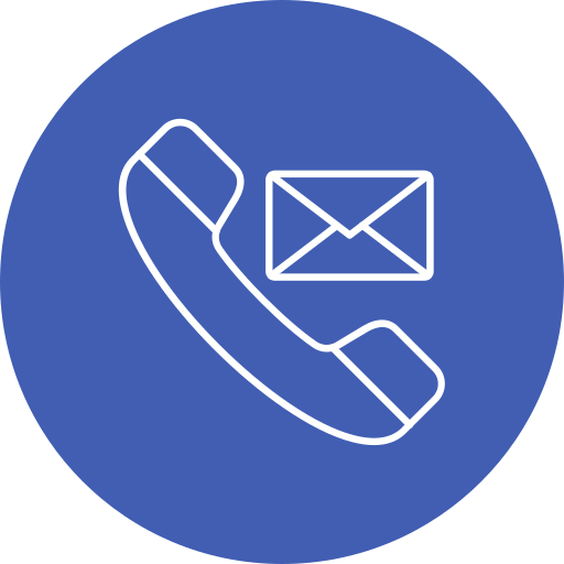 Icon of a telephone handset with an envelope indicating communication or messaging.