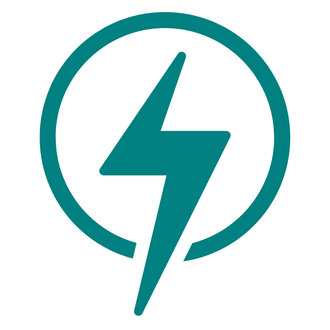 Icon of a teal lightning bolt inside a teal circle.