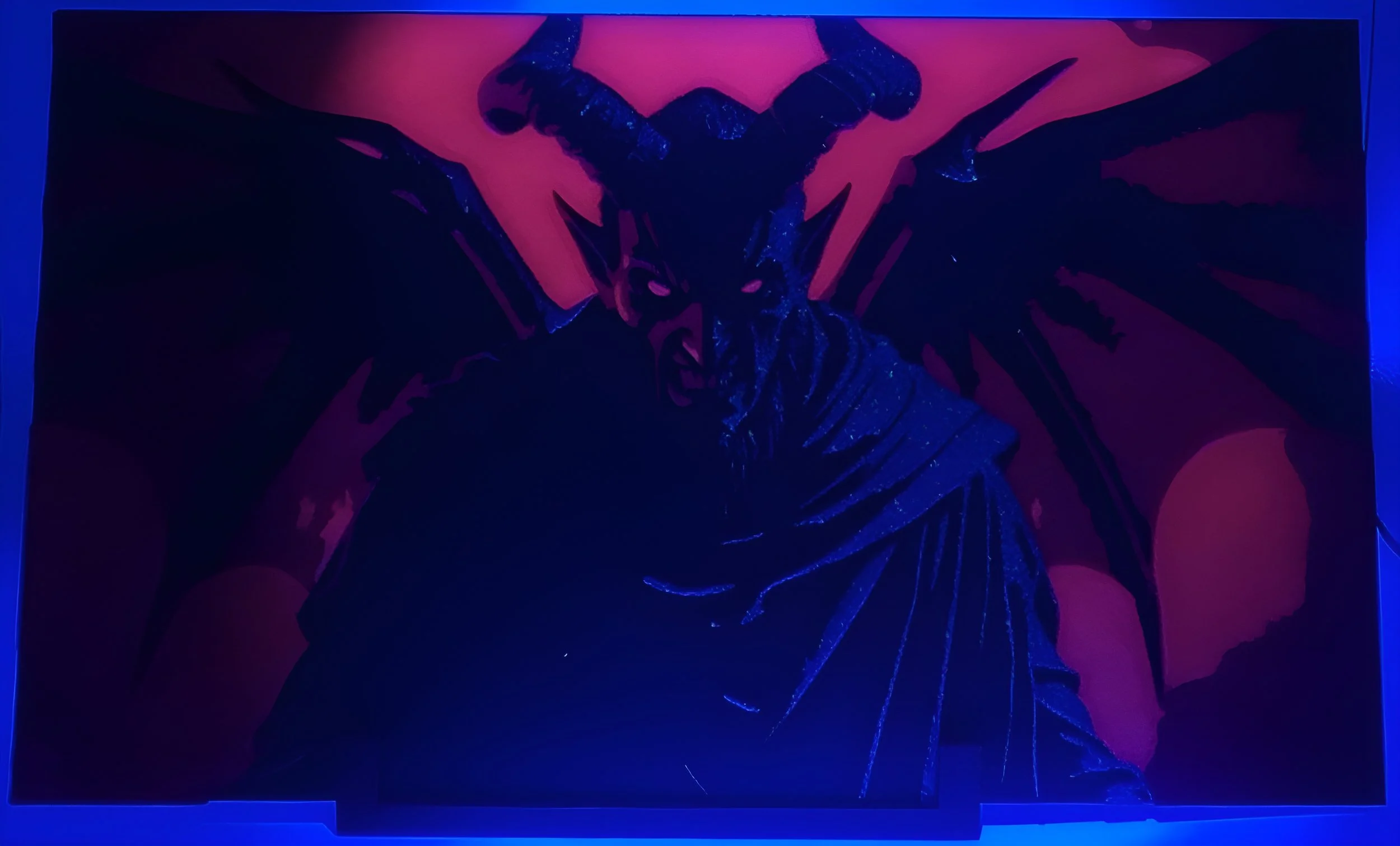 A demon - Original Artwork 

Glows when exposed to UV Light
(UV Lighting)
