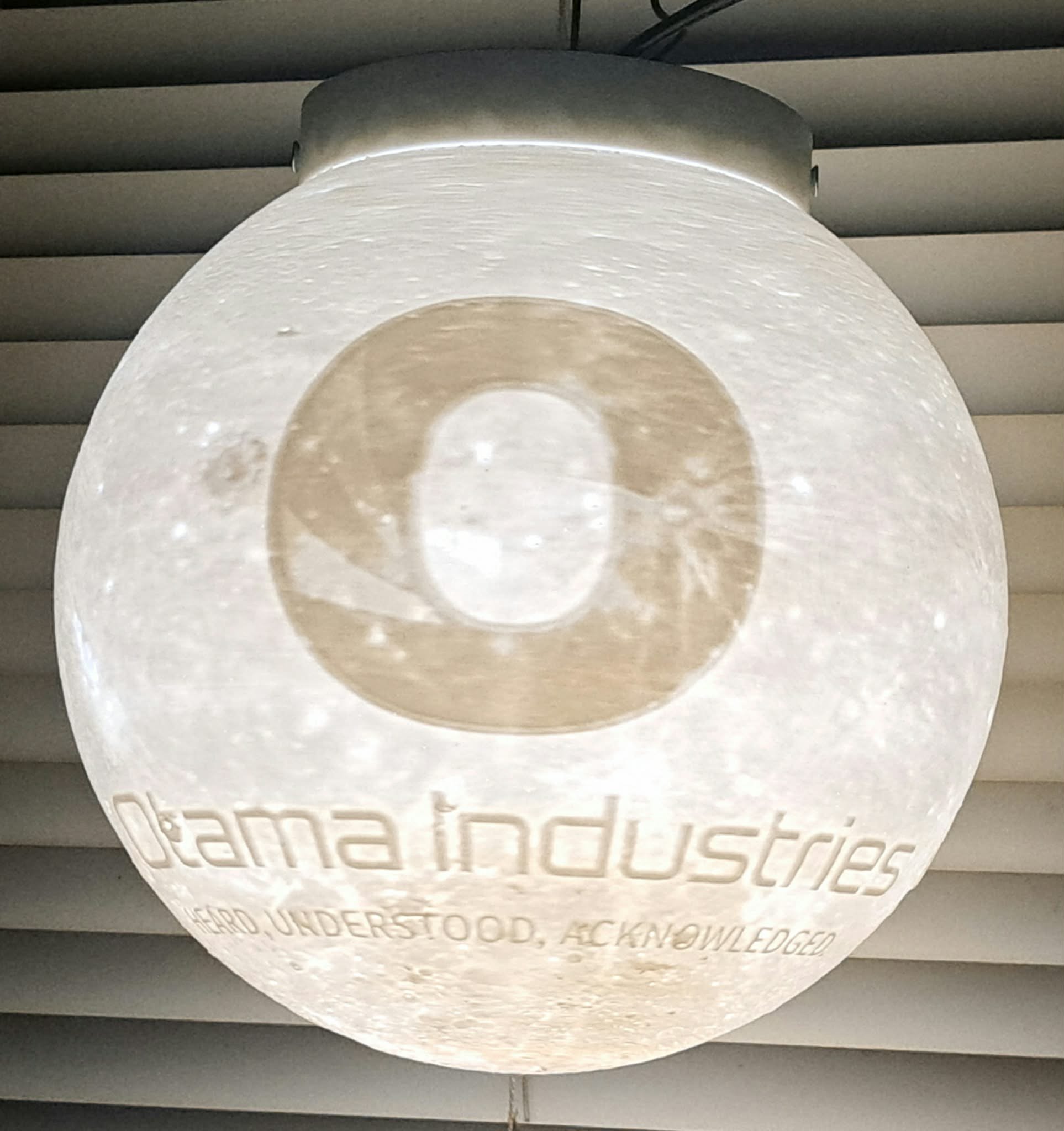 Dark side of the moon - Otama Logo, Sphere hanging lamp.