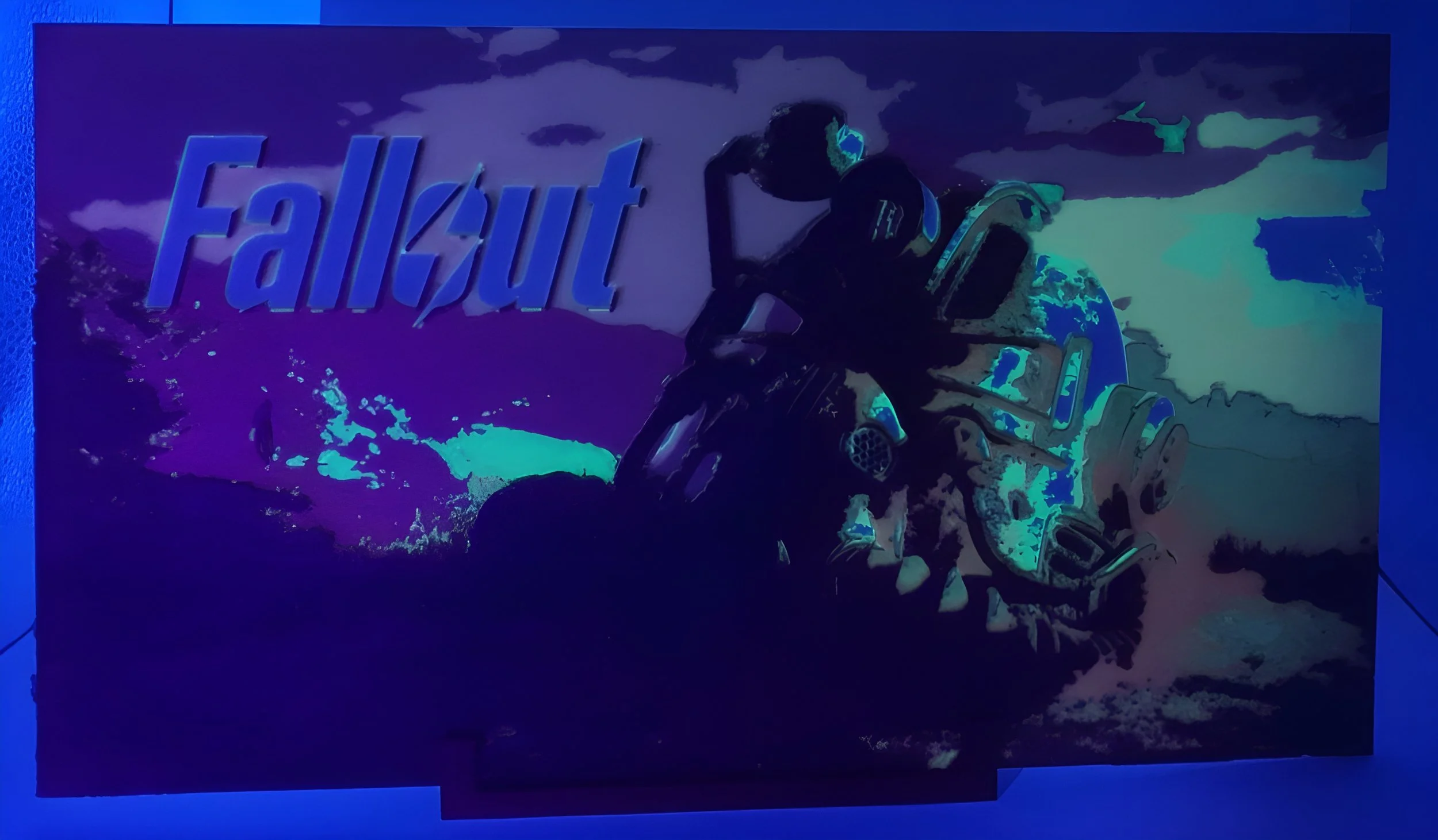 3D Print of Fallout art 

Glows when exposed to UV 
(UV Lighting)
