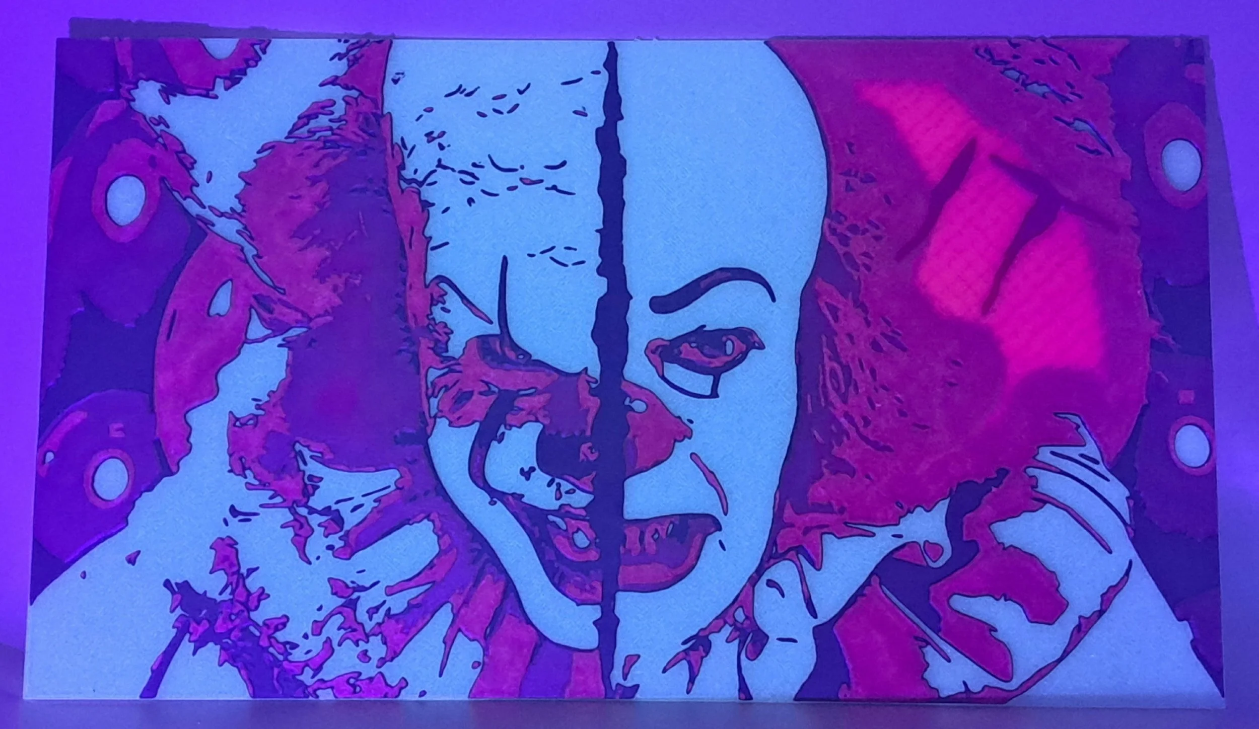 It - Pennywise - Tim Curry Vs Bill Skarsgård - Glow in the dark filament - UV Lighting.