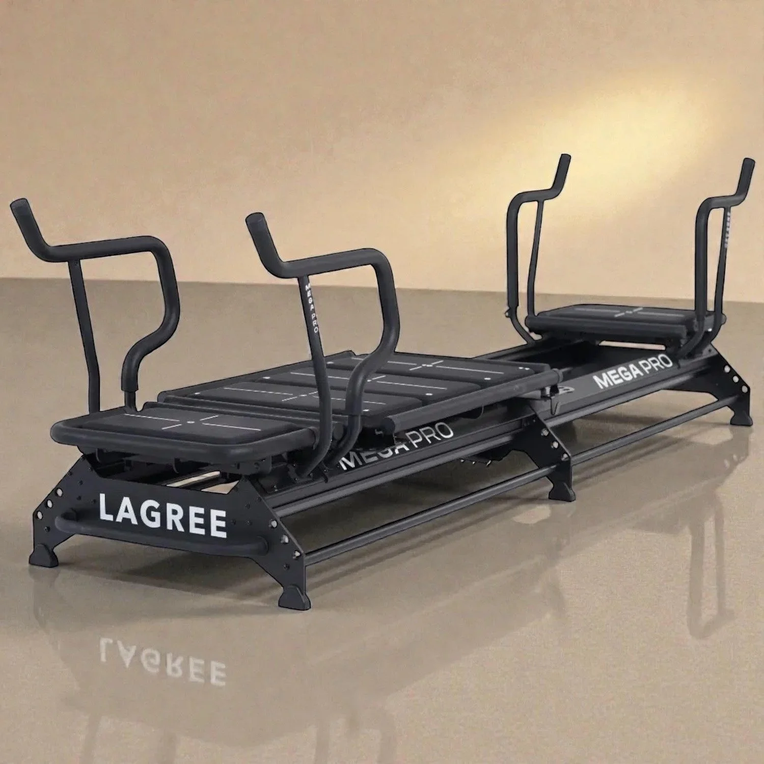 Black Lagree Megaformer machine inside Love Lagree, a Lagree fitness studio in Las Vegas.