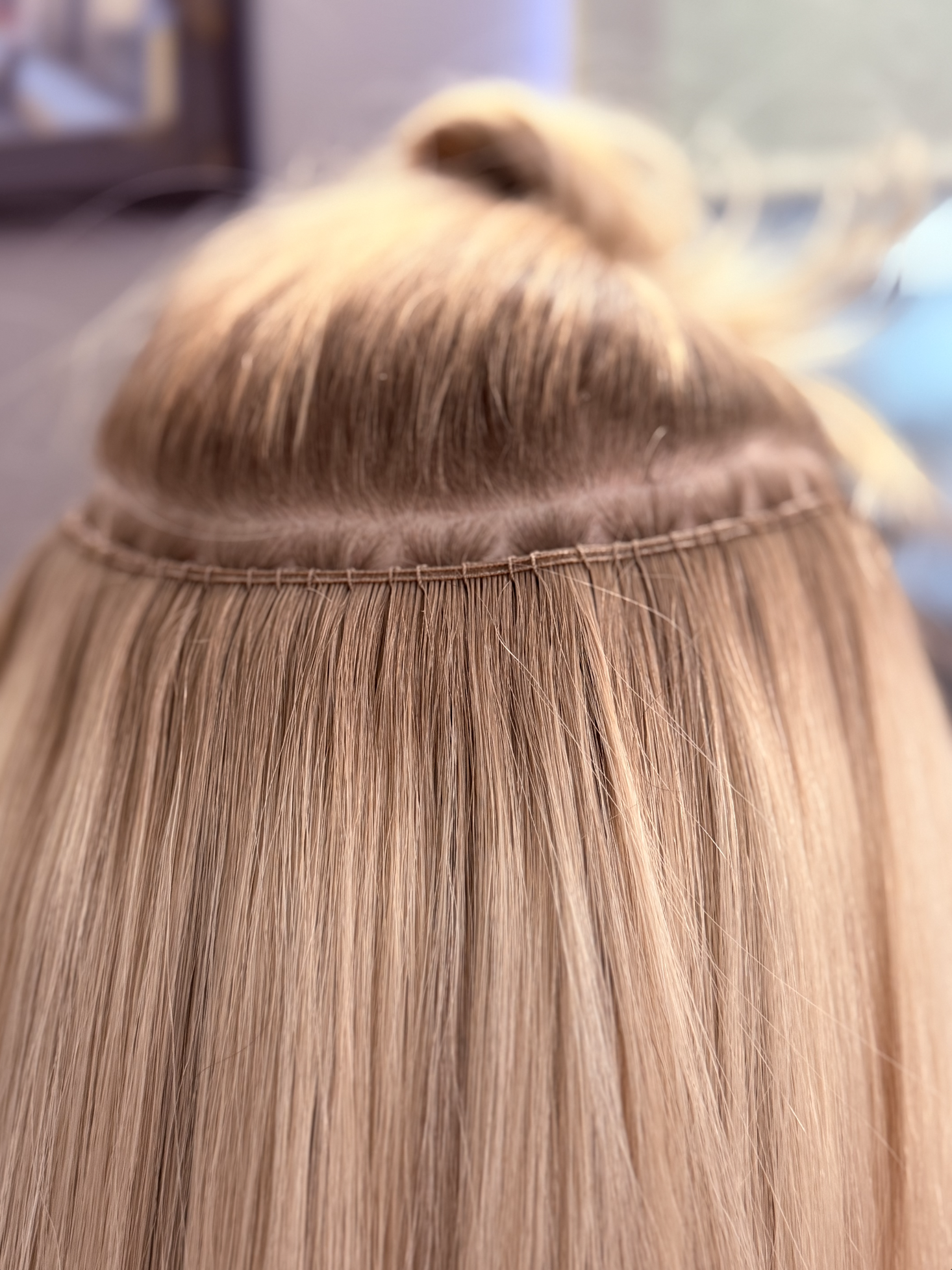 Close up of hair extensions