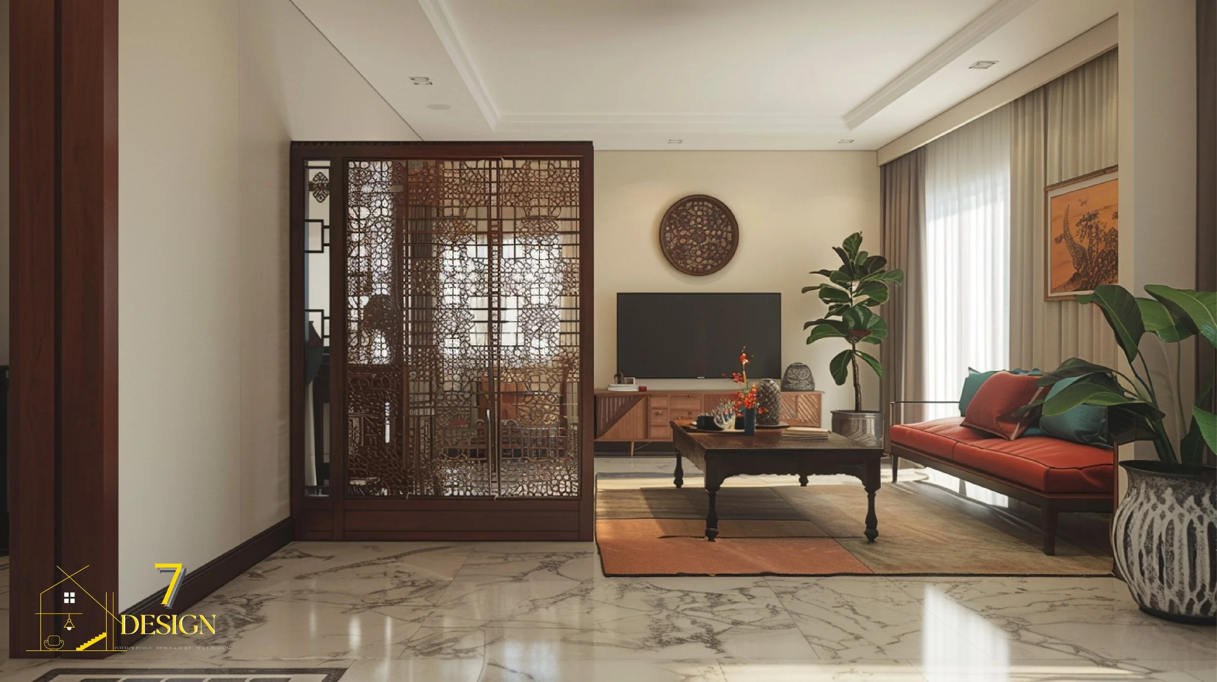 Chinese-Inspired Interior Design for the Living Room