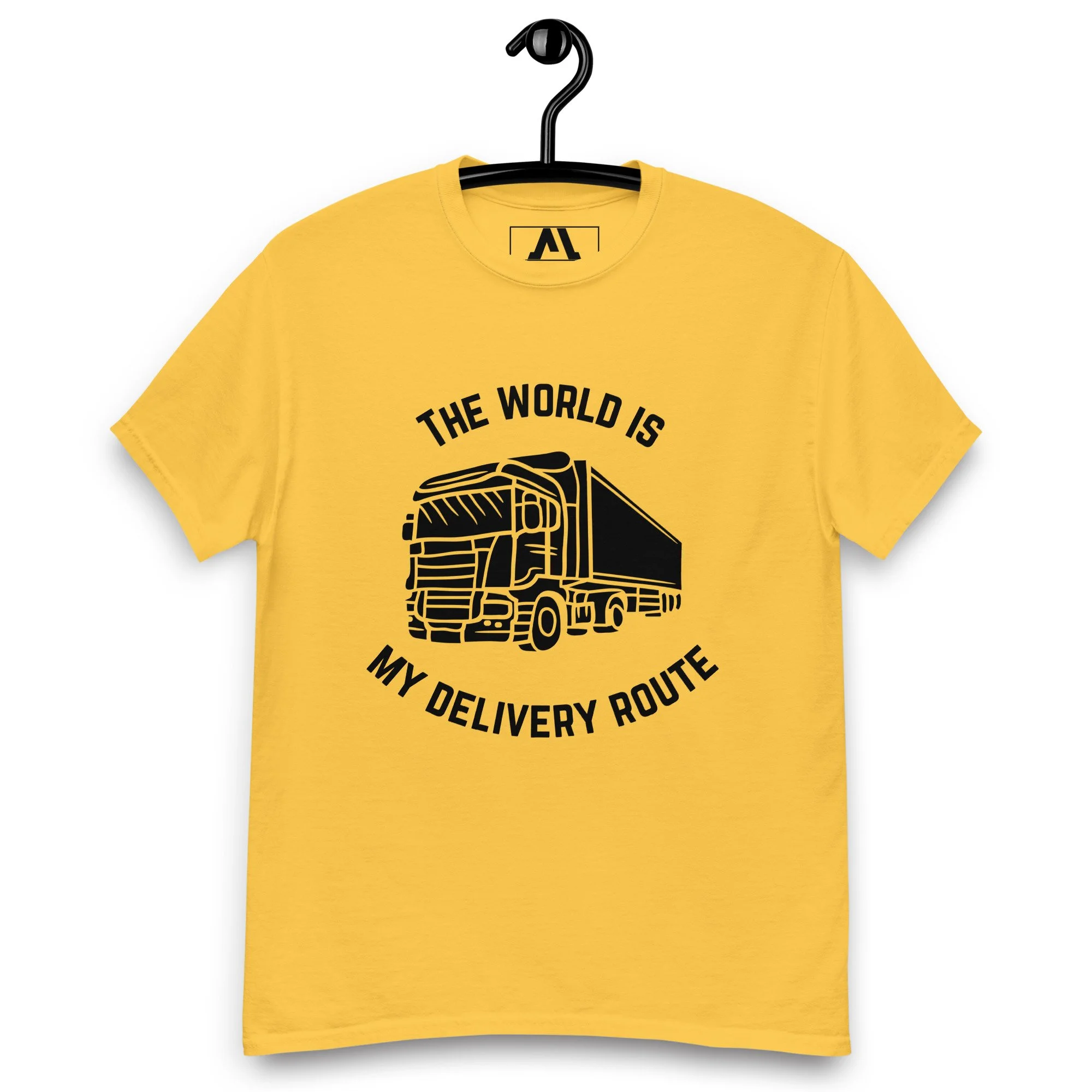 T-shirt Clássica Unissexo "The World is my delivery Route" | Corte Estruturado em Algodão