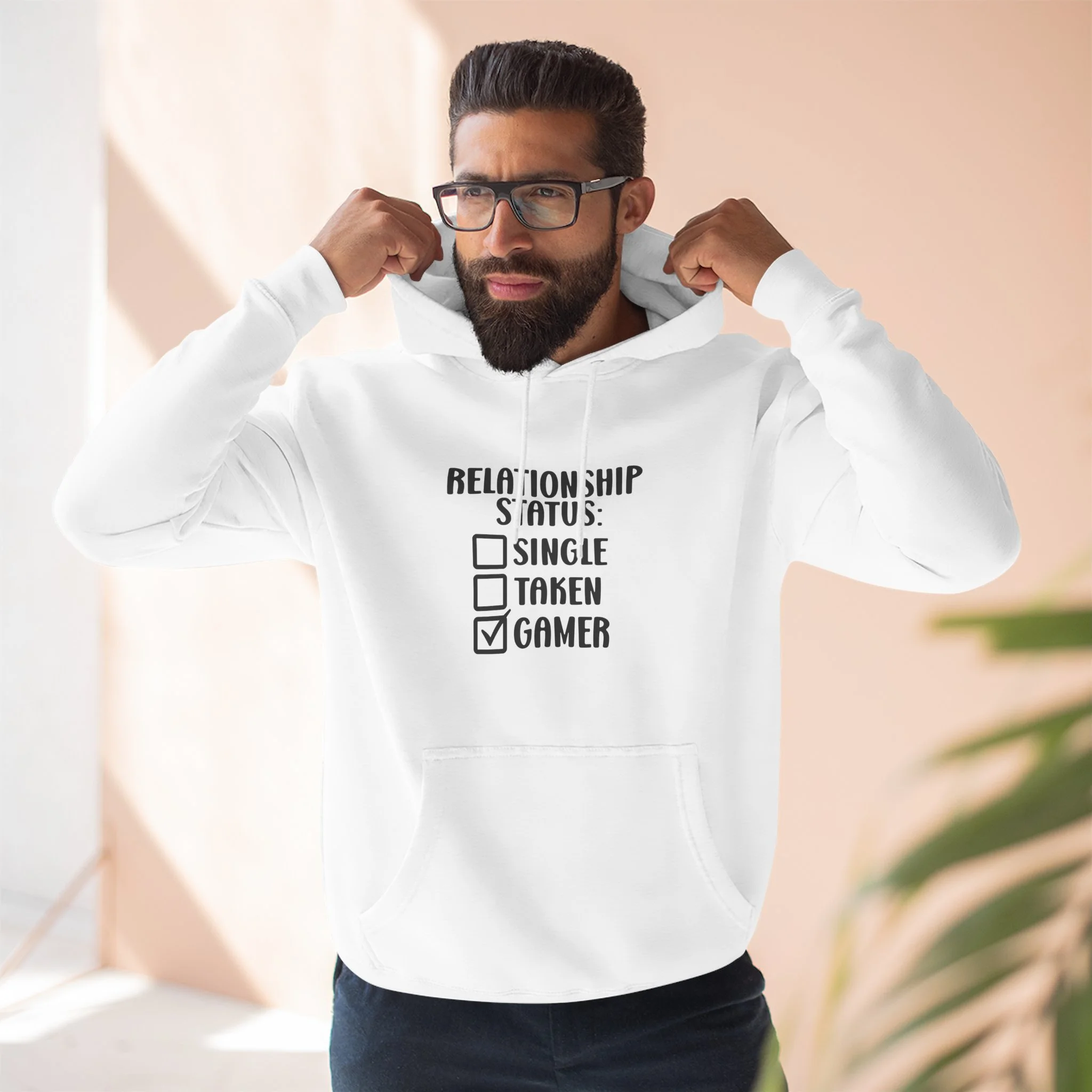 Gamer Relationship Status Hoodie — "Relationship Status: [ ] Single [ ] Taken [x] Gamer"