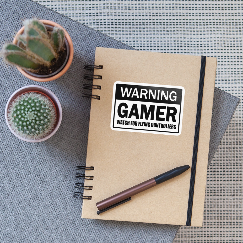 Autocolante Vinil "WARNING GAMER" | Impermeável | Removível sem Resíduos