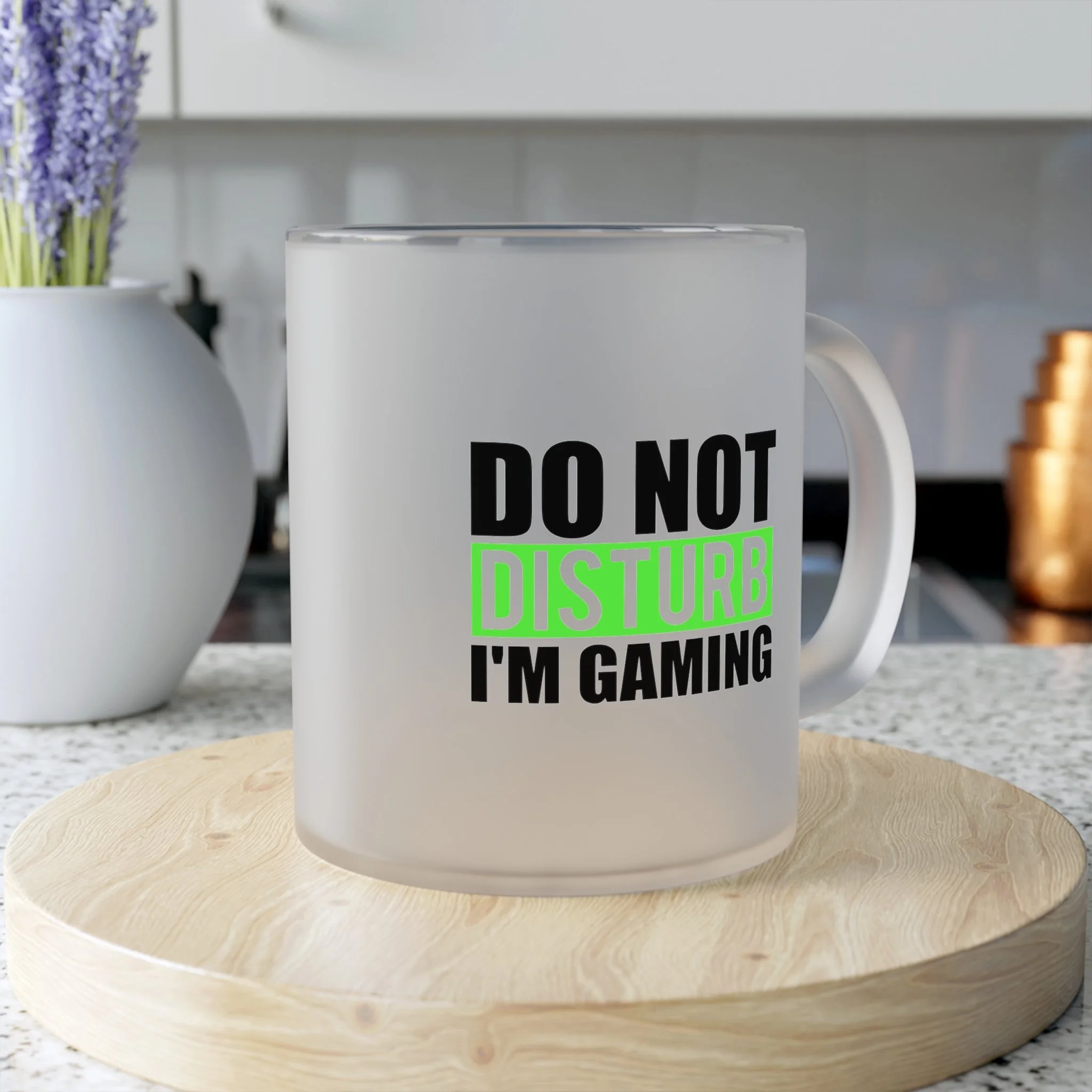 Caneca de Vidro Fosco "Do Not Disturb I'm Gaming" | 330ml para Gamer