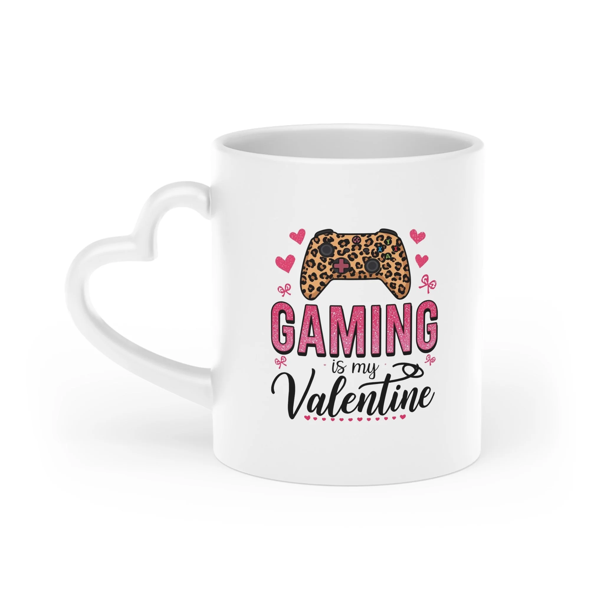 Caneca "GAMING With My Valentine" para Mamã Gamer – Caneca de Coração Dia dos Namorados