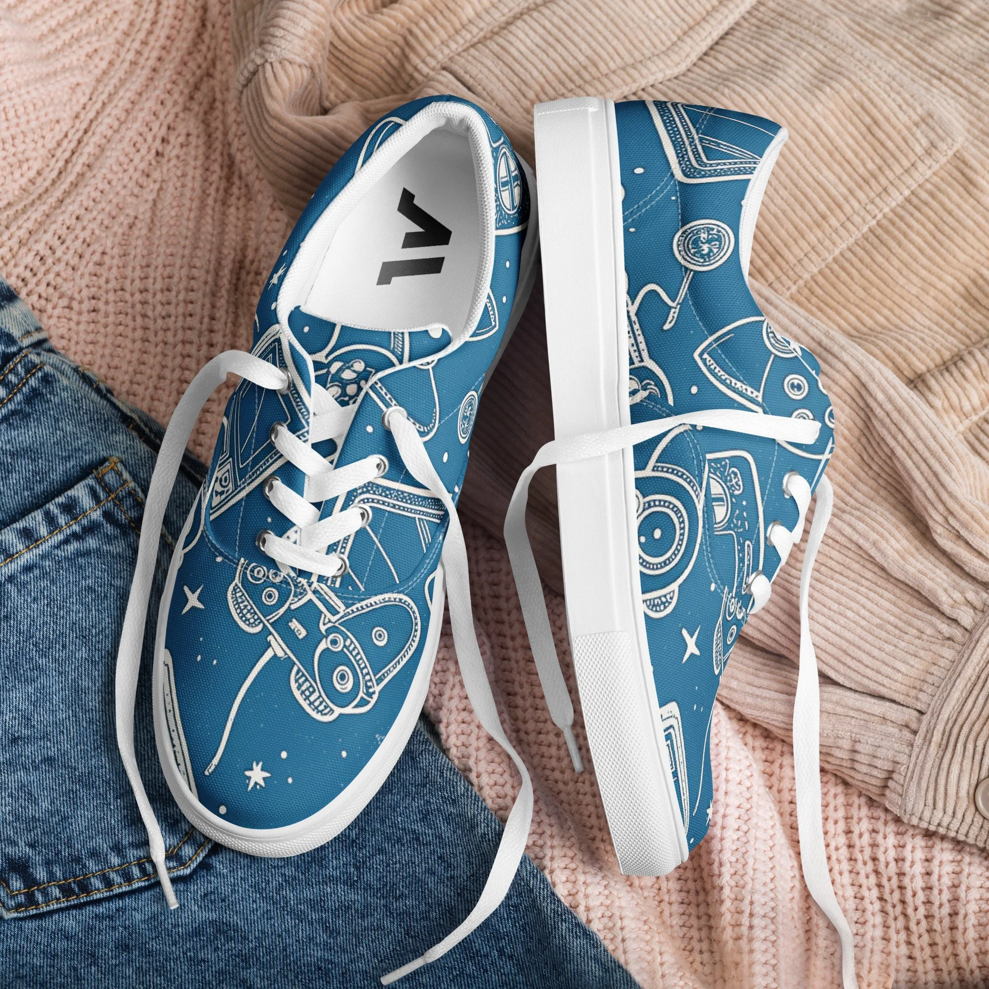 Sapatilhas Canvas Gaming com Atacadores – Estilo Casual e Confortável para Homem