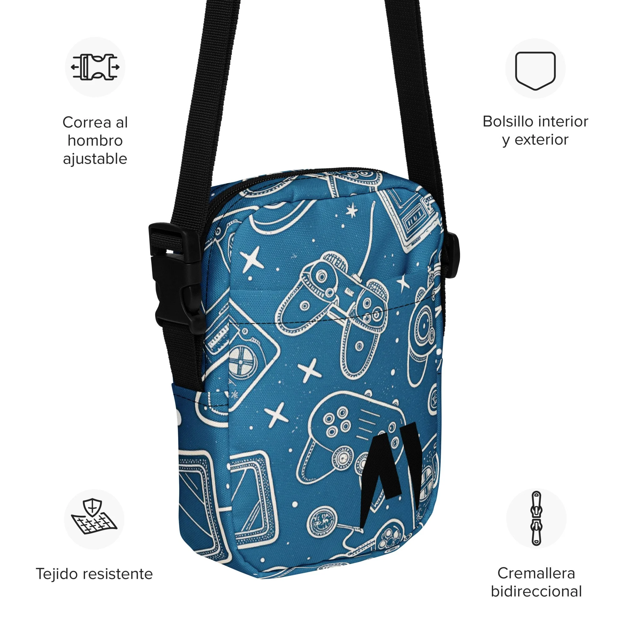 Bolsa Crossbody Utility Gaming – Pequena, Prática e Resistente à Água