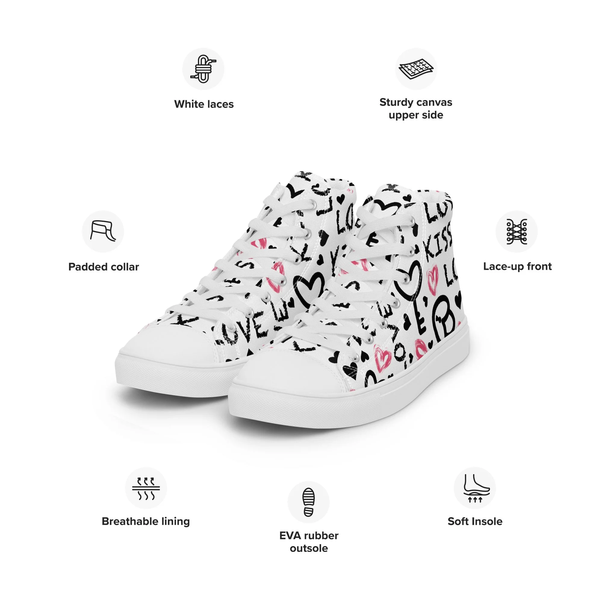 Sapatilhas High Top Canvas MT Gaming – Estilo Clássico e Conforto para Mulher