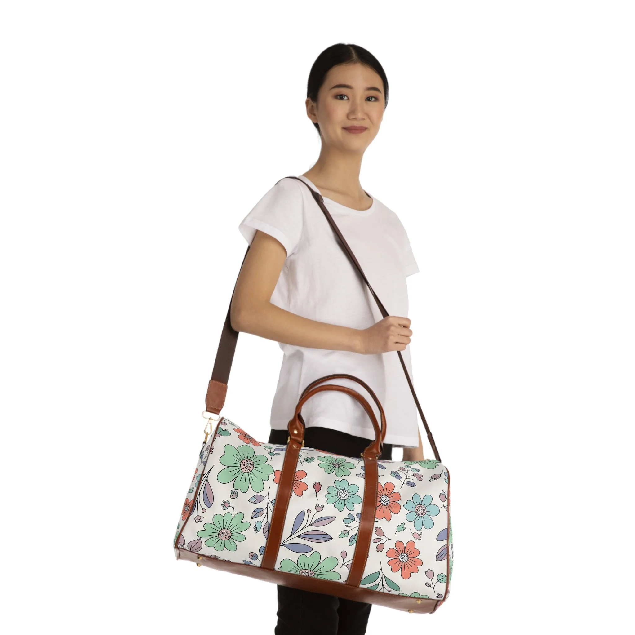 Bolsa de Viagem Floral Impermeável