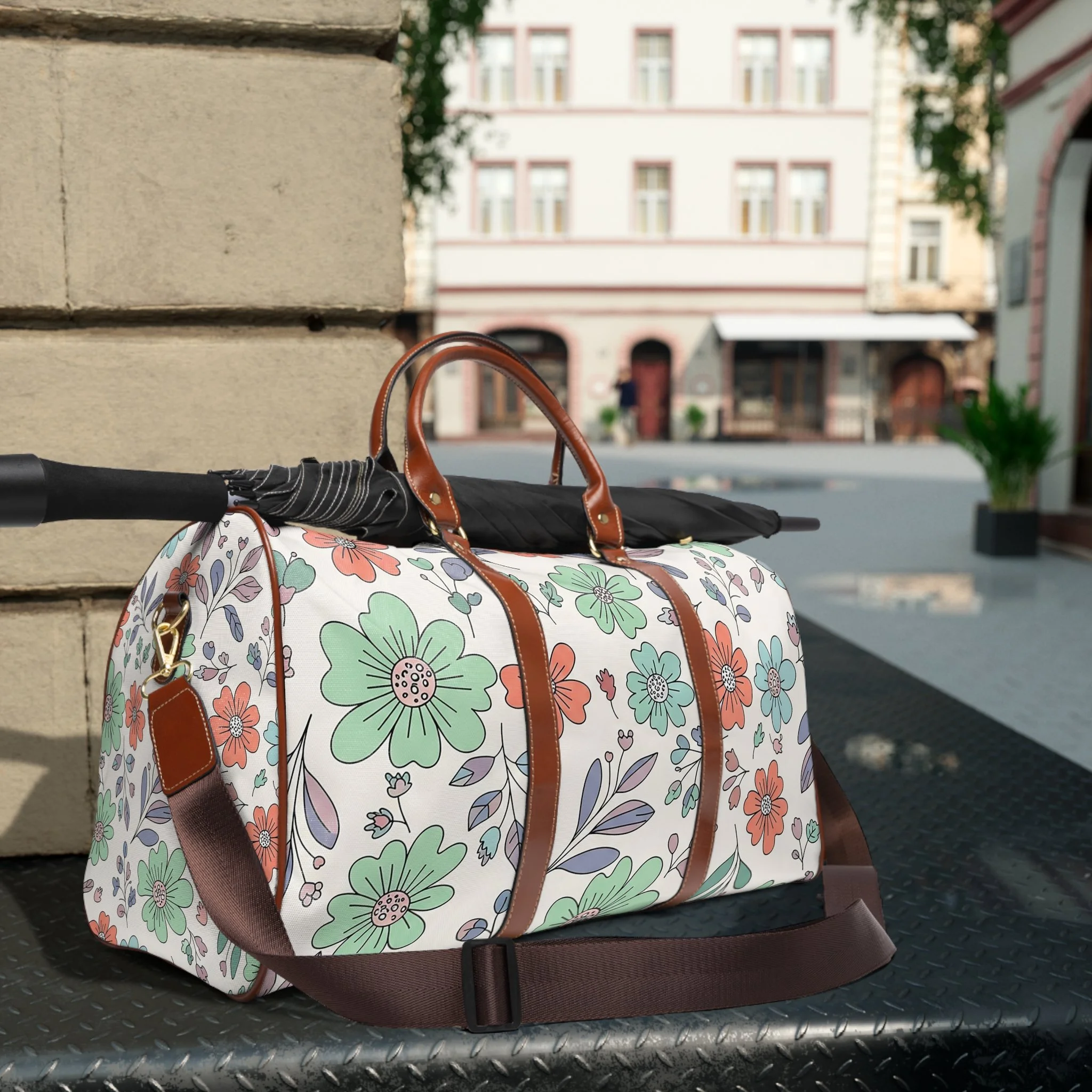 Bolsa de Viagem Floral Impermeável