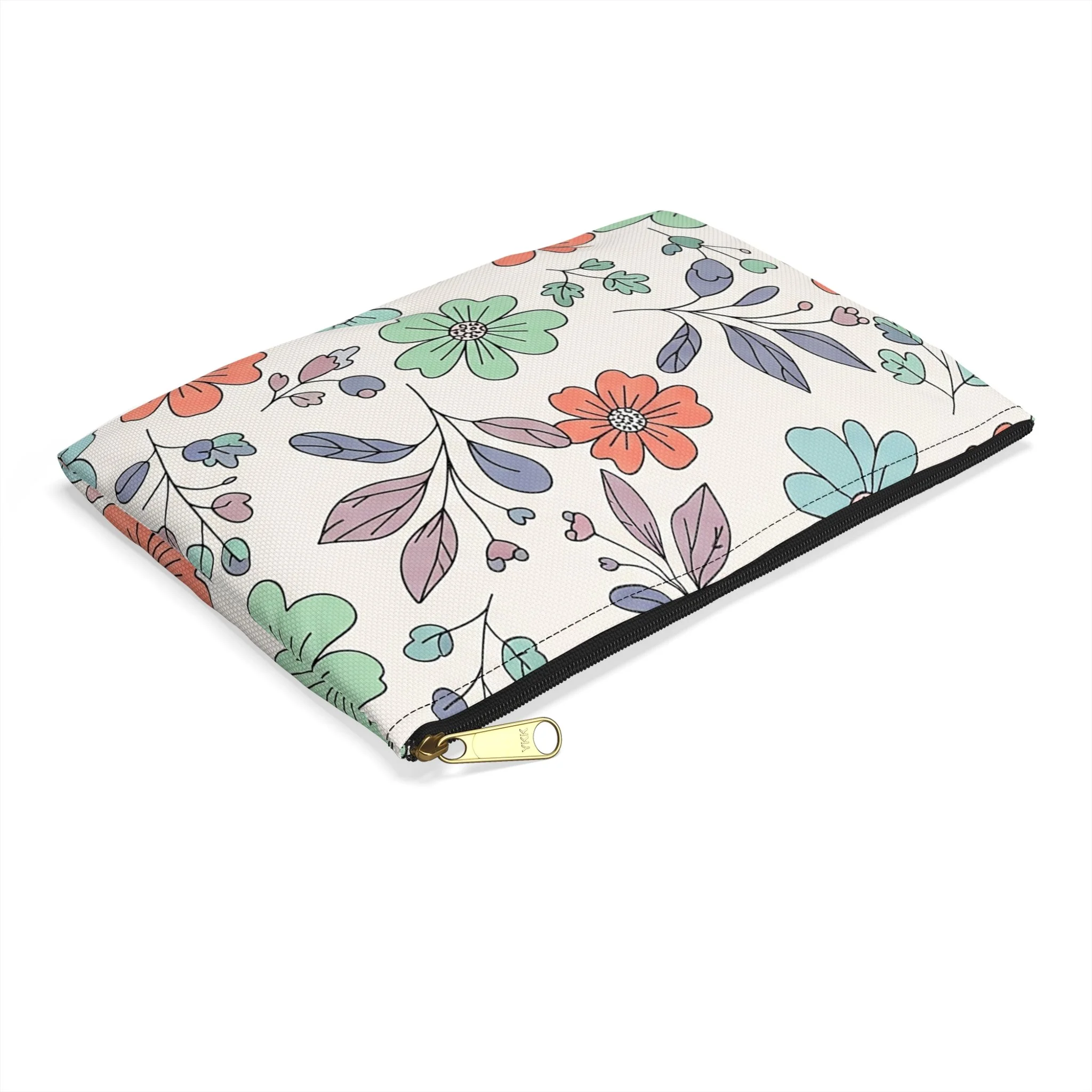 Necessaire Floral de Primavera – Bolsa de Maquilhagem em Tons Pastel com Fecho de Correr