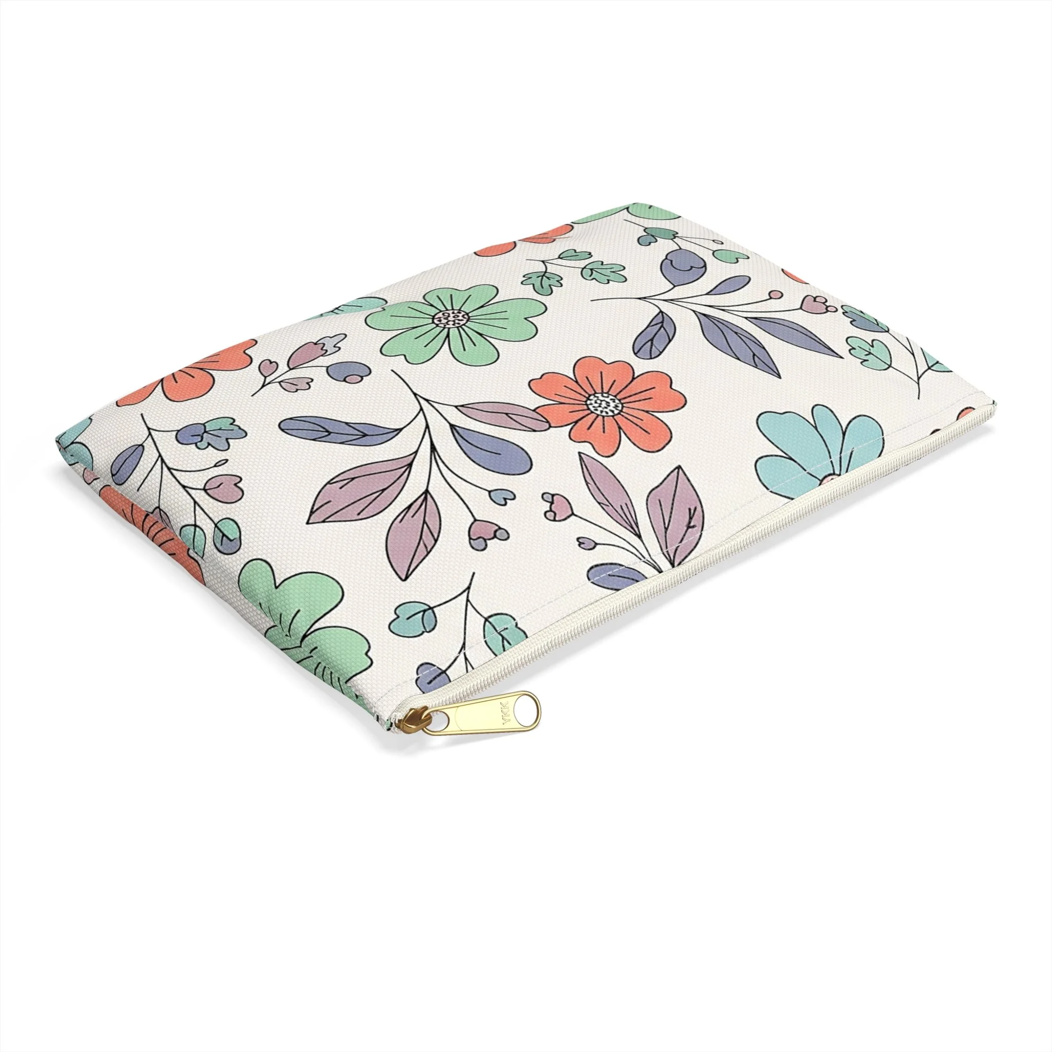 Necessaire Floral de Primavera – Bolsa de Maquilhagem em Tons Pastel com Fecho de Correr