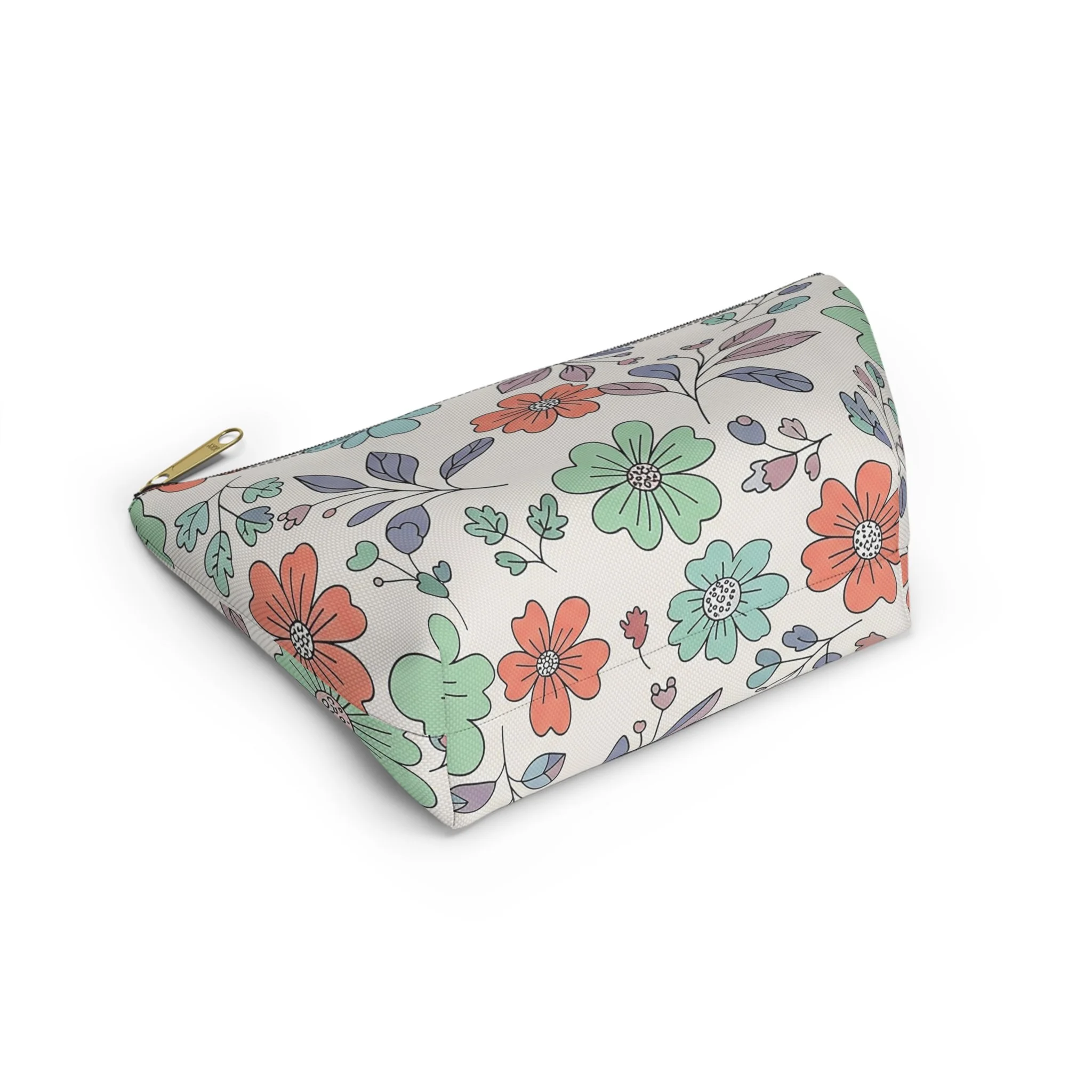 Necessaire Floral com Base em T – Bolsa de Maquilhagem Pastel de Jardim