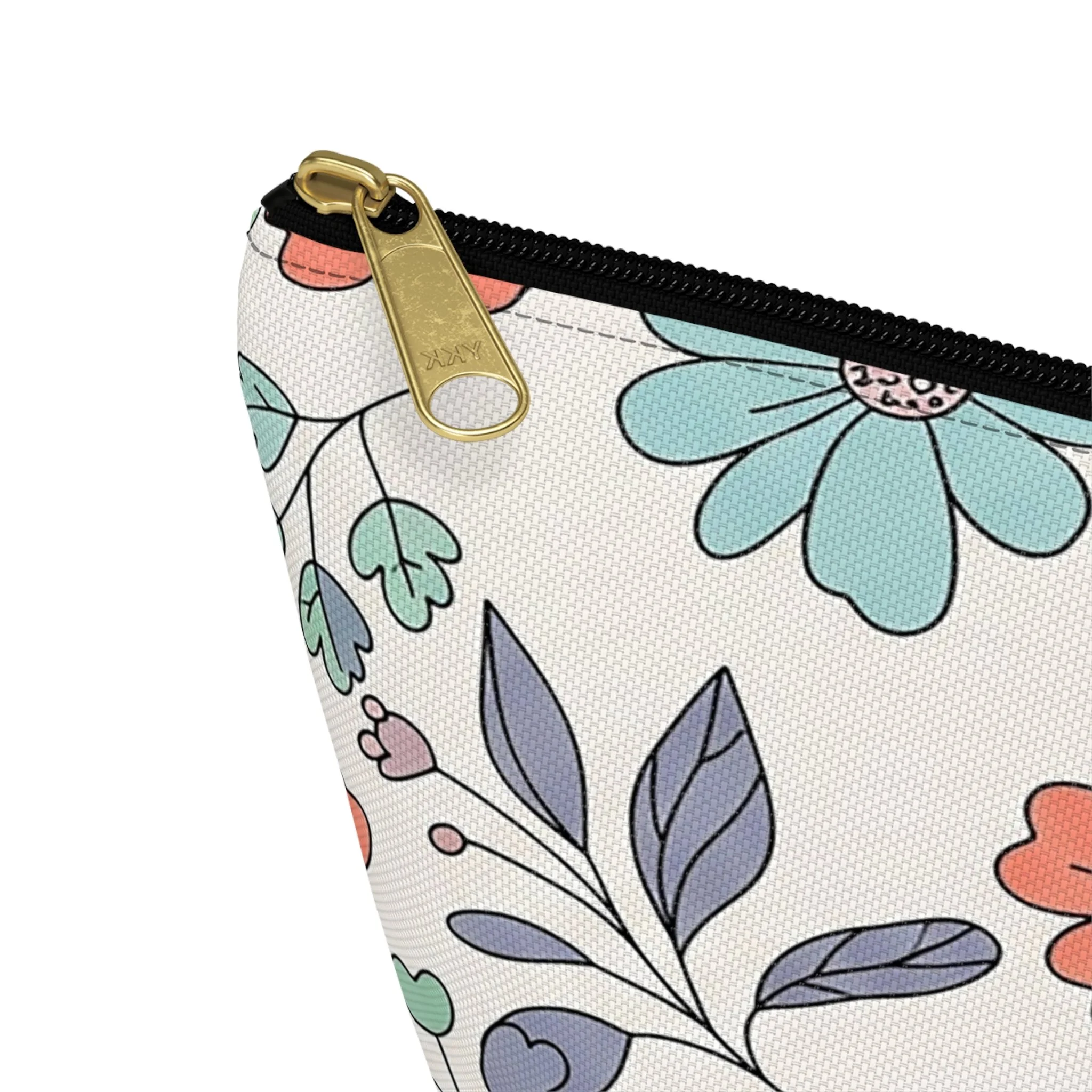 Necessaire Floral com Base em T – Bolsa de Maquilhagem Pastel de Jardim