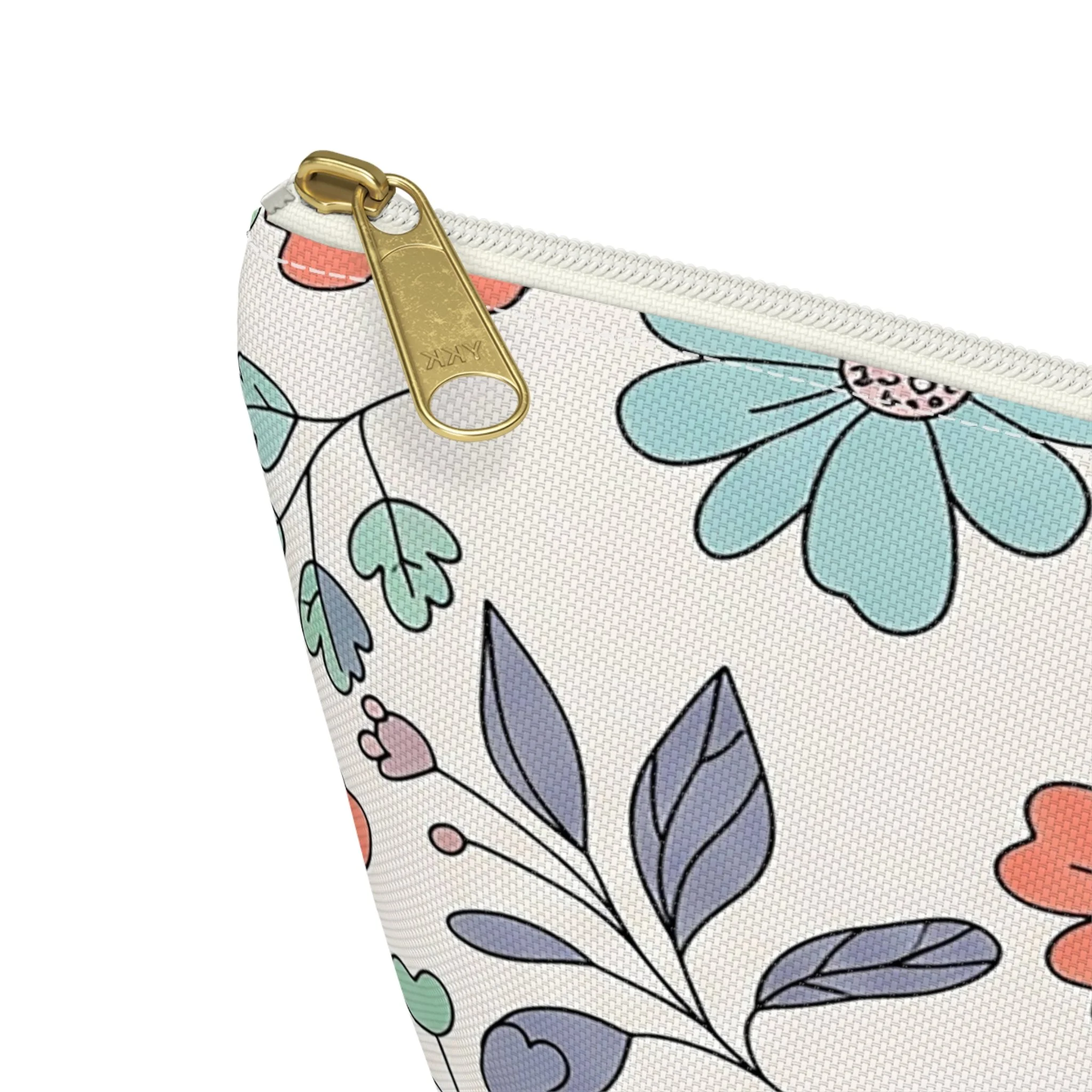 Necessaire Floral com Base em T – Bolsa de Maquilhagem Pastel de Jardim
