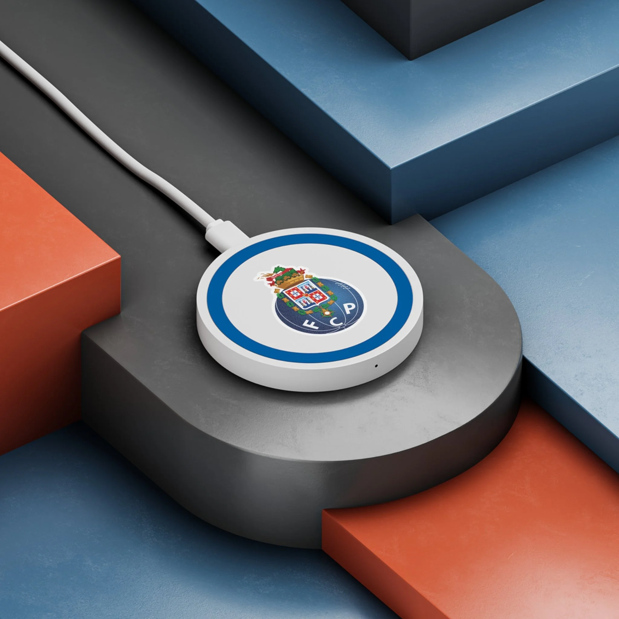 Base de Carregamento Sem Fios FC Porto – Carregador Rápido Qi com Brasão do Clube