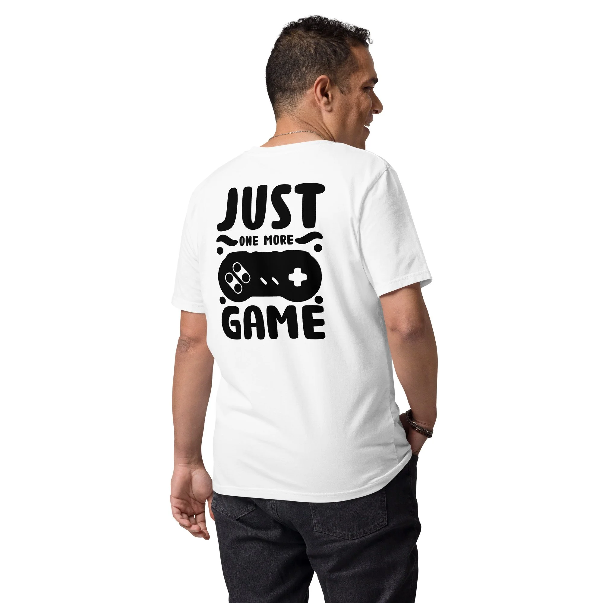 T-shirt Unissexo "JUST ONE MORE GAME" MT Gaming – Algodão Orgânico, Conforto e Estilo