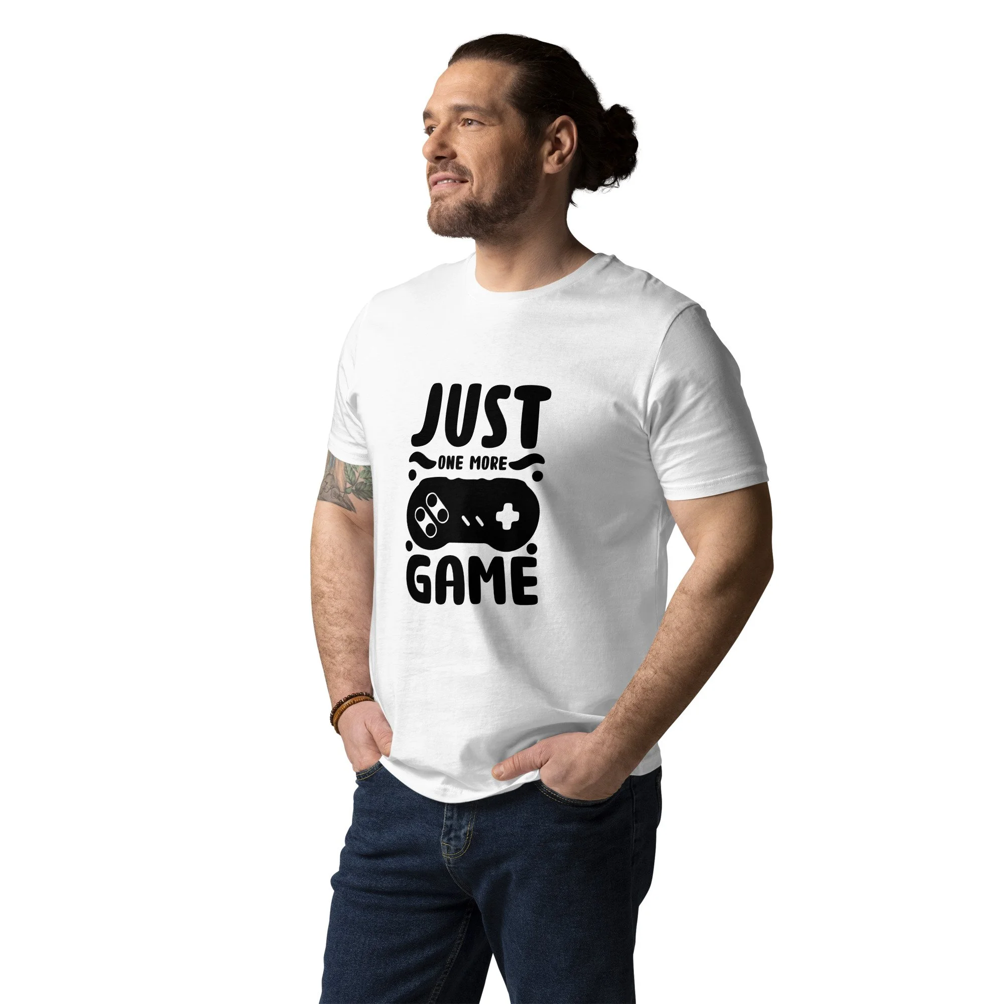 T-shirt Unissexo "JUST ONE MORE GAME" MT Gaming – Algodão Orgânico, Conforto e Estilo