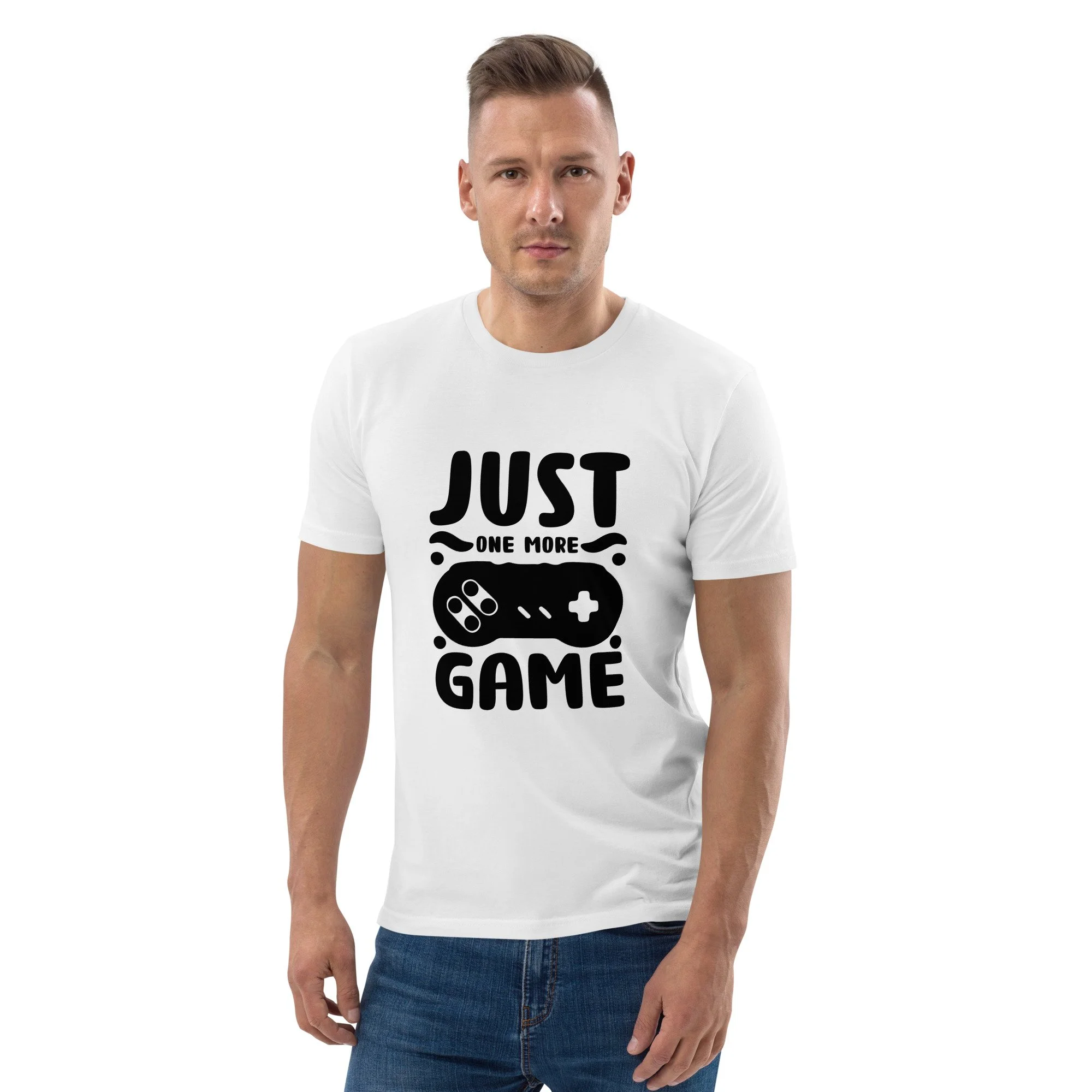 T-shirt Unissexo "JUST ONE MORE GAME" MT Gaming – Algodão Orgânico, Conforto e Estilo