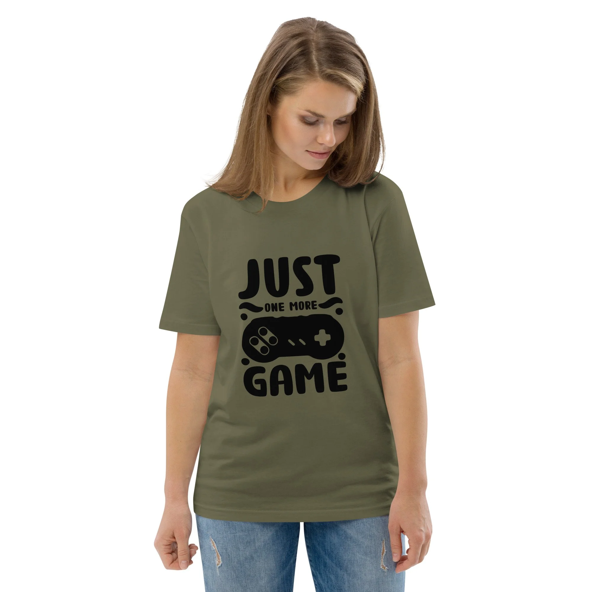 T-shirt Unissexo "JUST ONE MORE GAME" MT Gaming – Algodão Orgânico, Conforto e Estilo