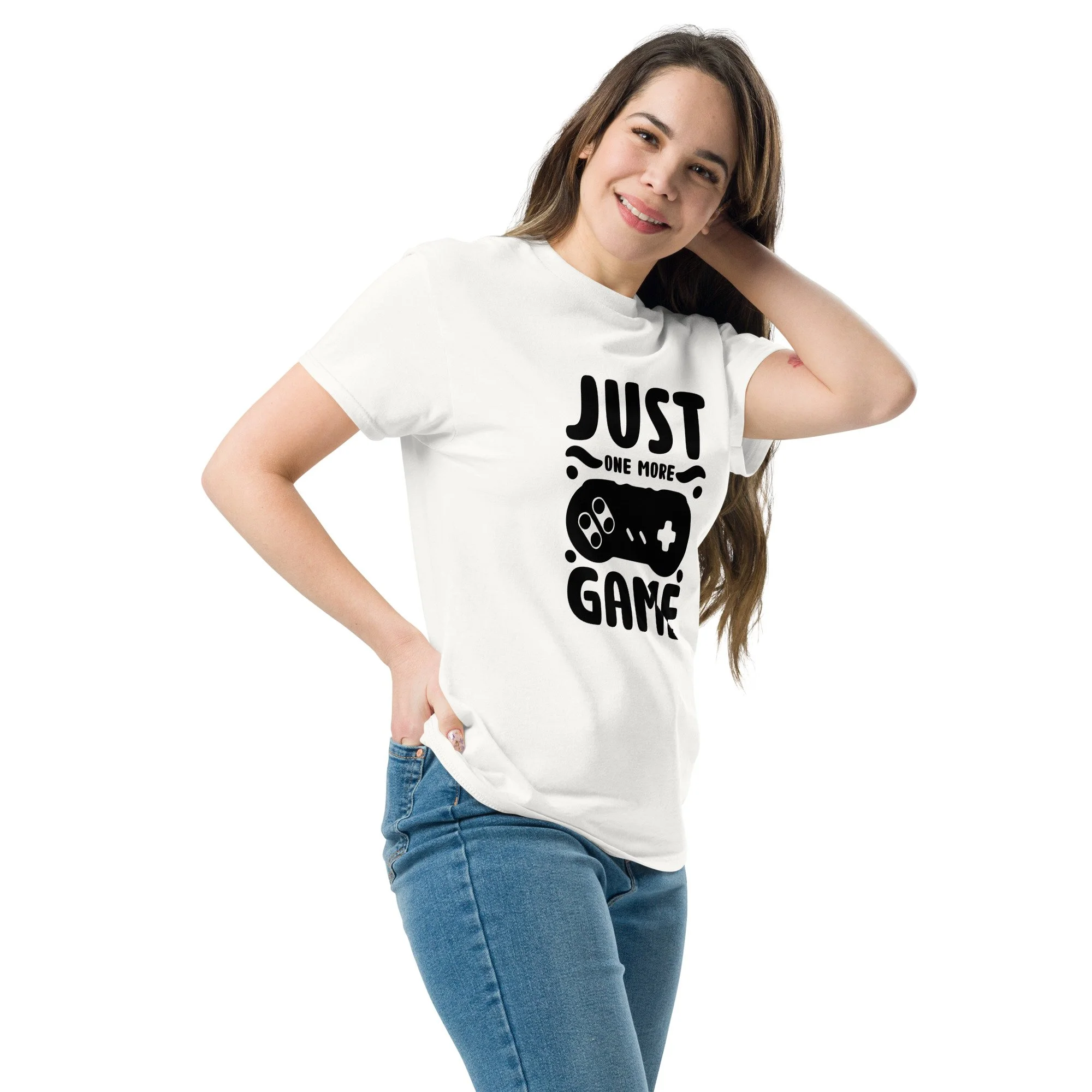 T-shirt Clássica Unissexo "JUST ONE MORE GAME" MT Gaming – Corte Estruturado e Estilo Urbano