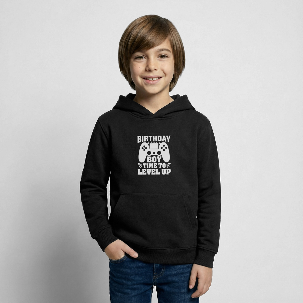 Hoodie Infantil "BIRTHDAY BOY, TIME TO LEVEL UP" – Aconchegante e Prático para Crianças