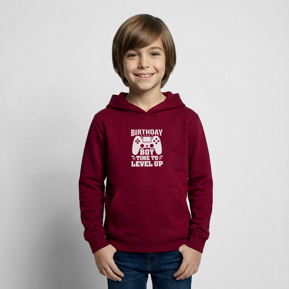 Hoodie Infantil "BIRTHDAY BOY, TIME TO LEVEL UP" – Aconchegante e Prático para Crianças