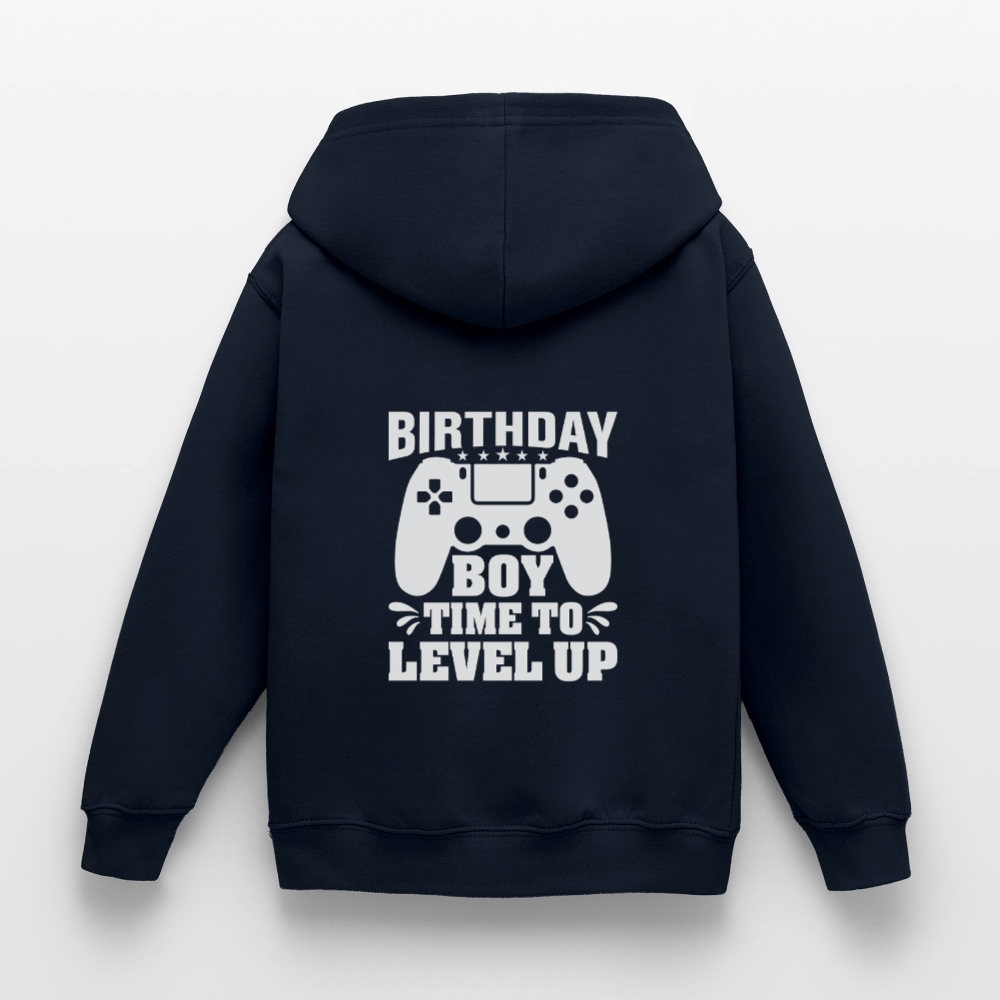 Hoodie Infantil "BIRTHDAY BOY, TIME TO LEVEL UP" – Aconchegante e Prático para Crianças