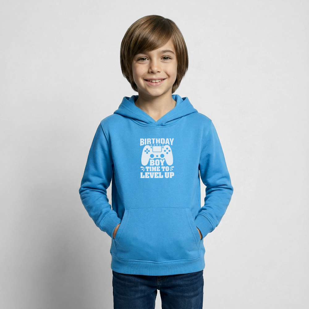 Hoodie Infantil "BIRTHDAY BOY, TIME TO LEVEL UP" – Aconchegante e Prático para Crianças
