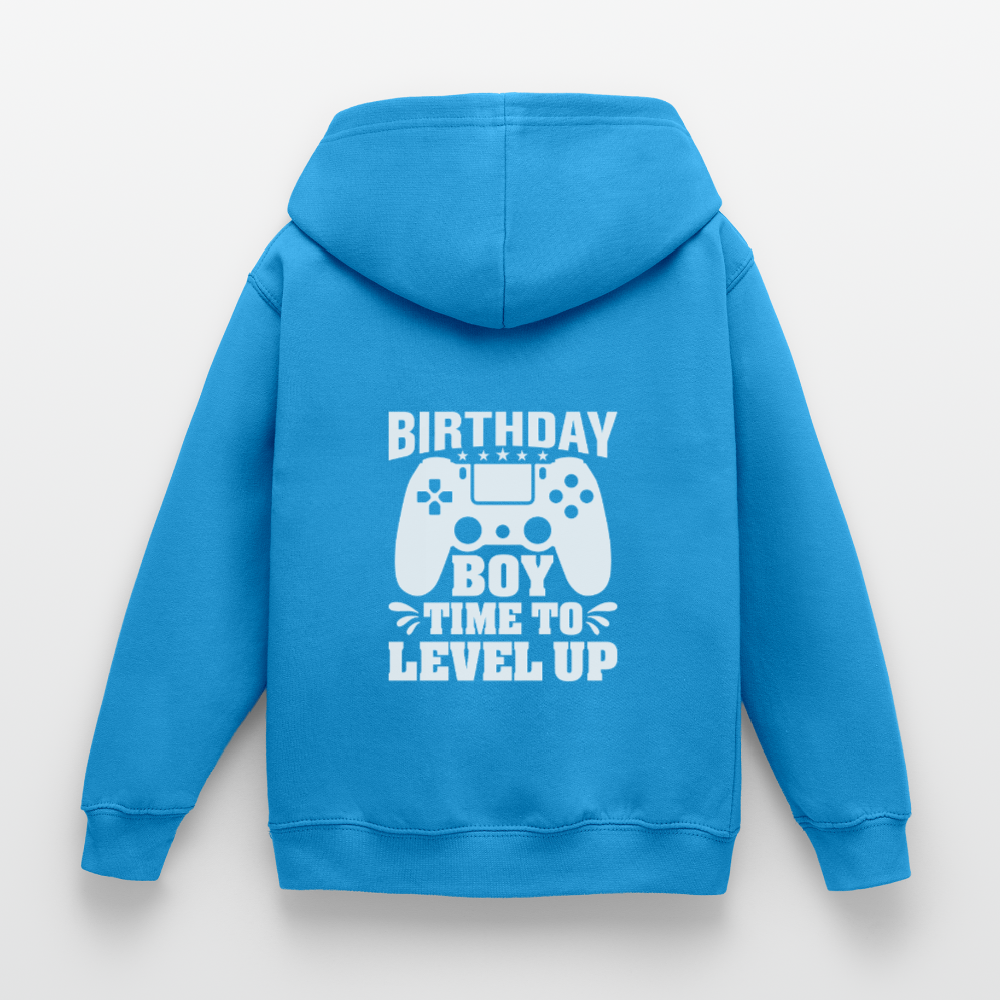Hoodie Infantil "BIRTHDAY BOY, TIME TO LEVEL UP" – Aconchegante e Prático para Crianças