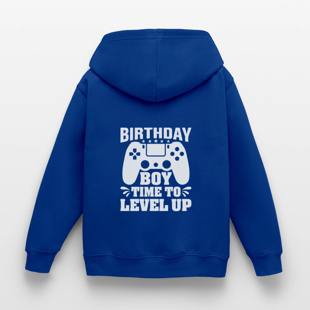 Hoodie Infantil "BIRTHDAY BOY, TIME TO LEVEL UP" – Aconchegante e Prático para Crianças