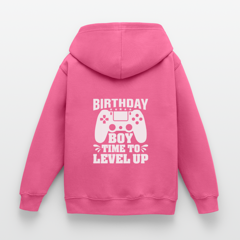 Hoodie Infantil "BIRTHDAY BOY, TIME TO LEVEL UP" – Aconchegante e Prático para Crianças