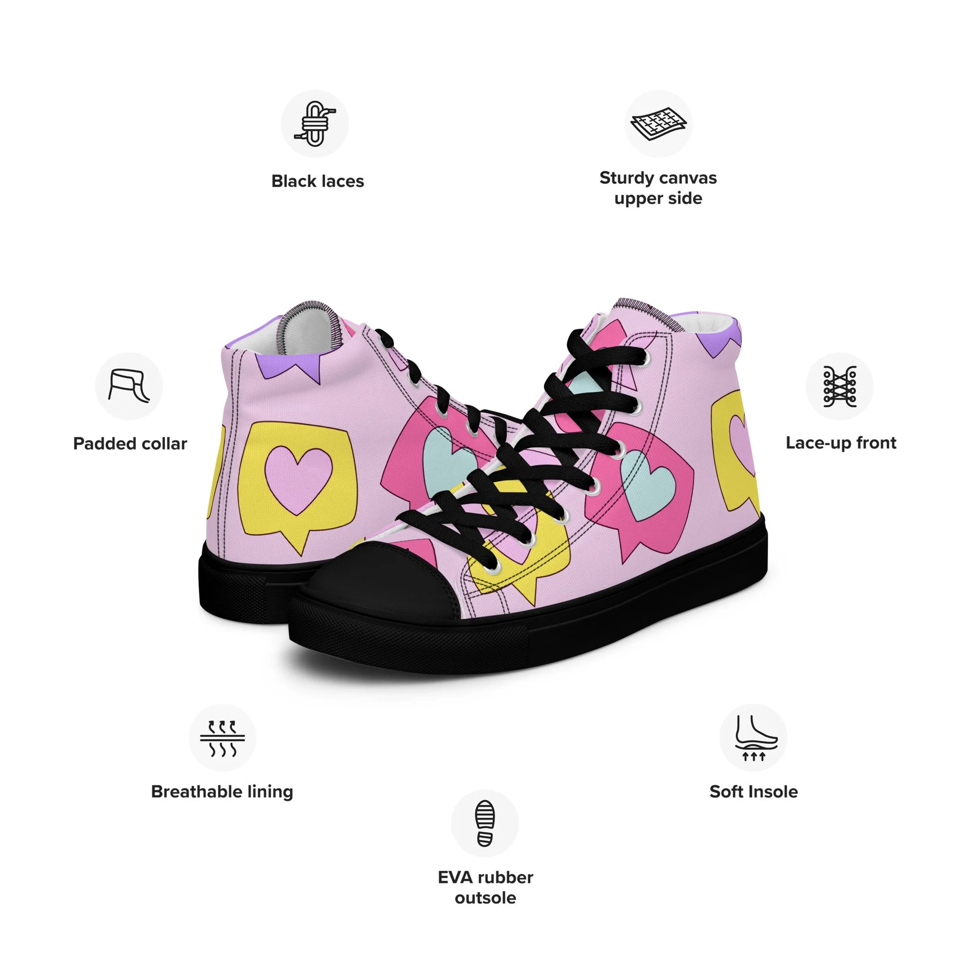 Sapatilhas High Top Canvas para Mulher – Clássicas, Confortáveis e com Estilo Urbano