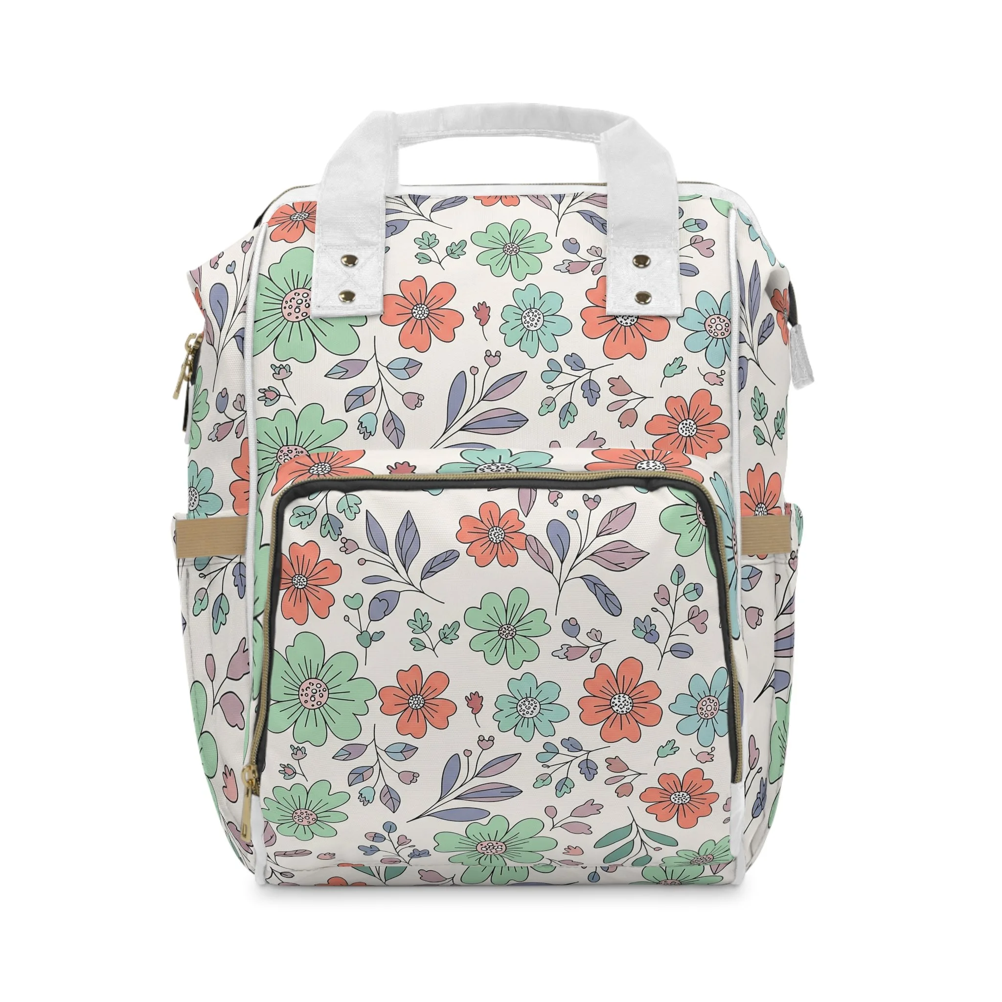 Mochila de Fraldas Floral – Multifuncional, Prática e Cheia de Estilo para Pais